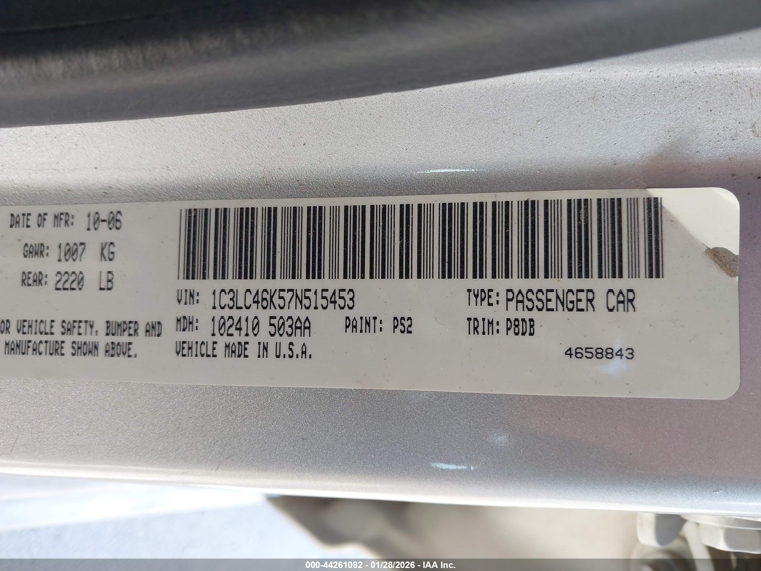 CHRYSLER SEBRING image 9