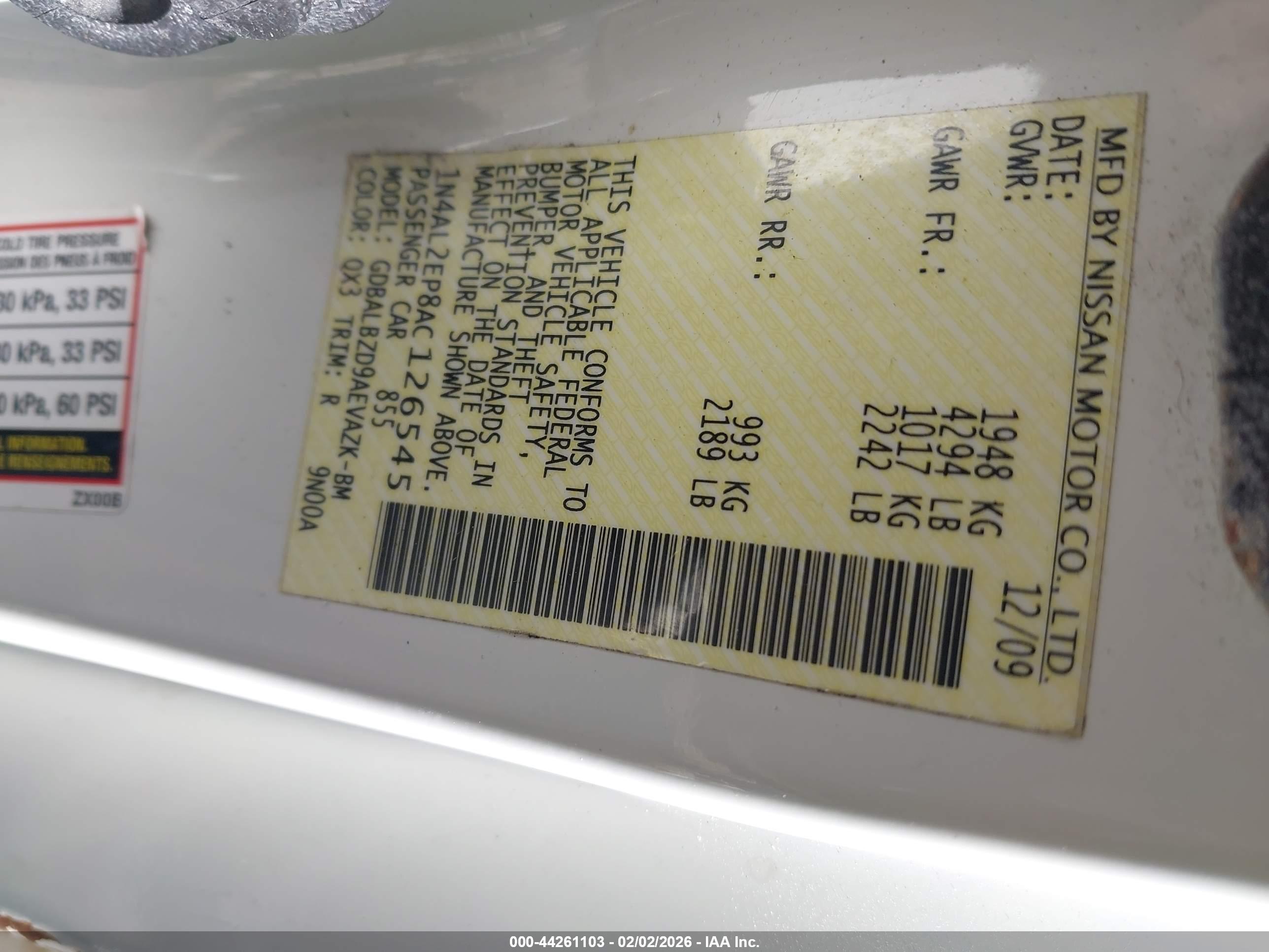 NISSAN ALTIMA image 9
