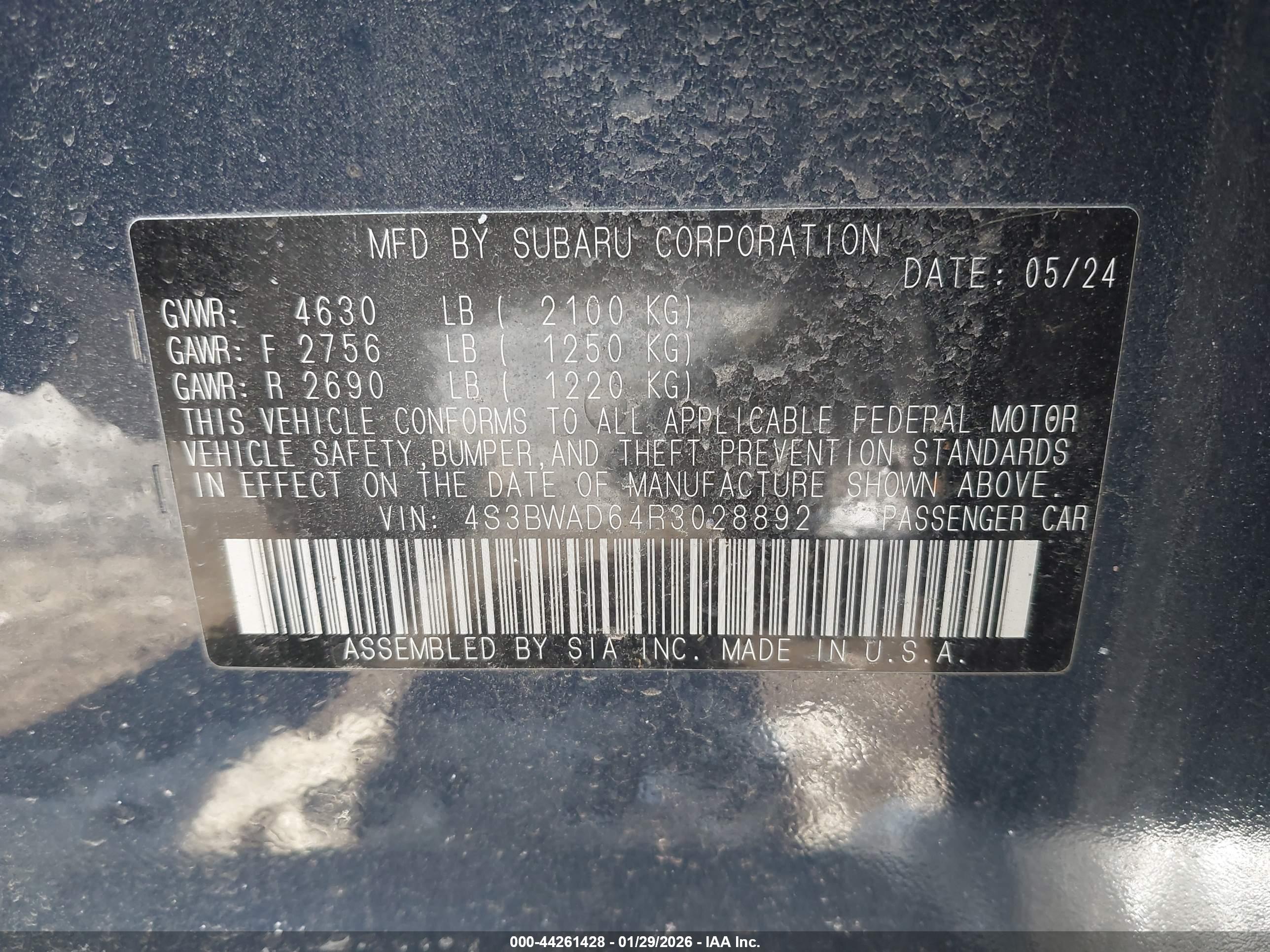 SUBARU LEGACY image 9