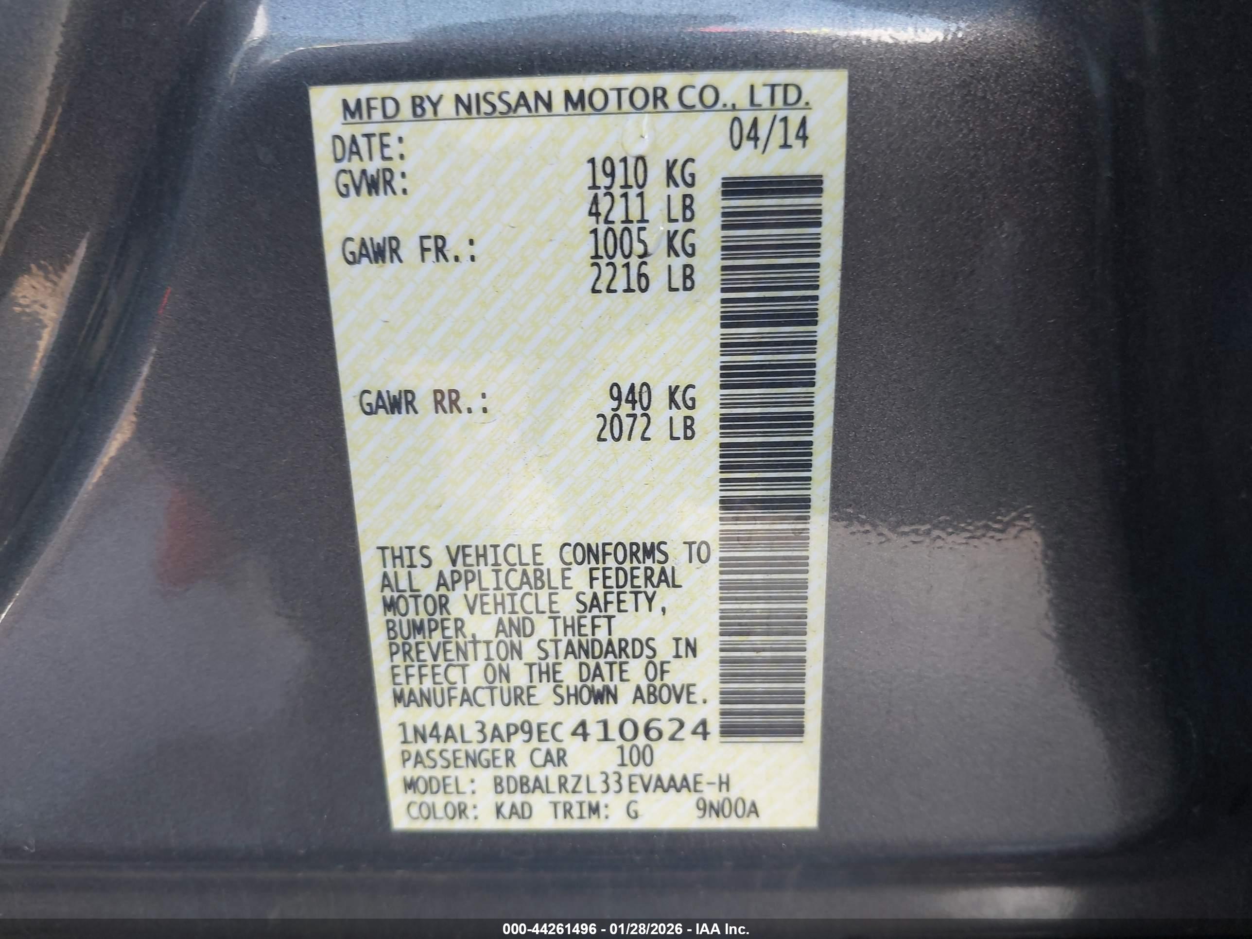 NISSAN ALTIMA image 9