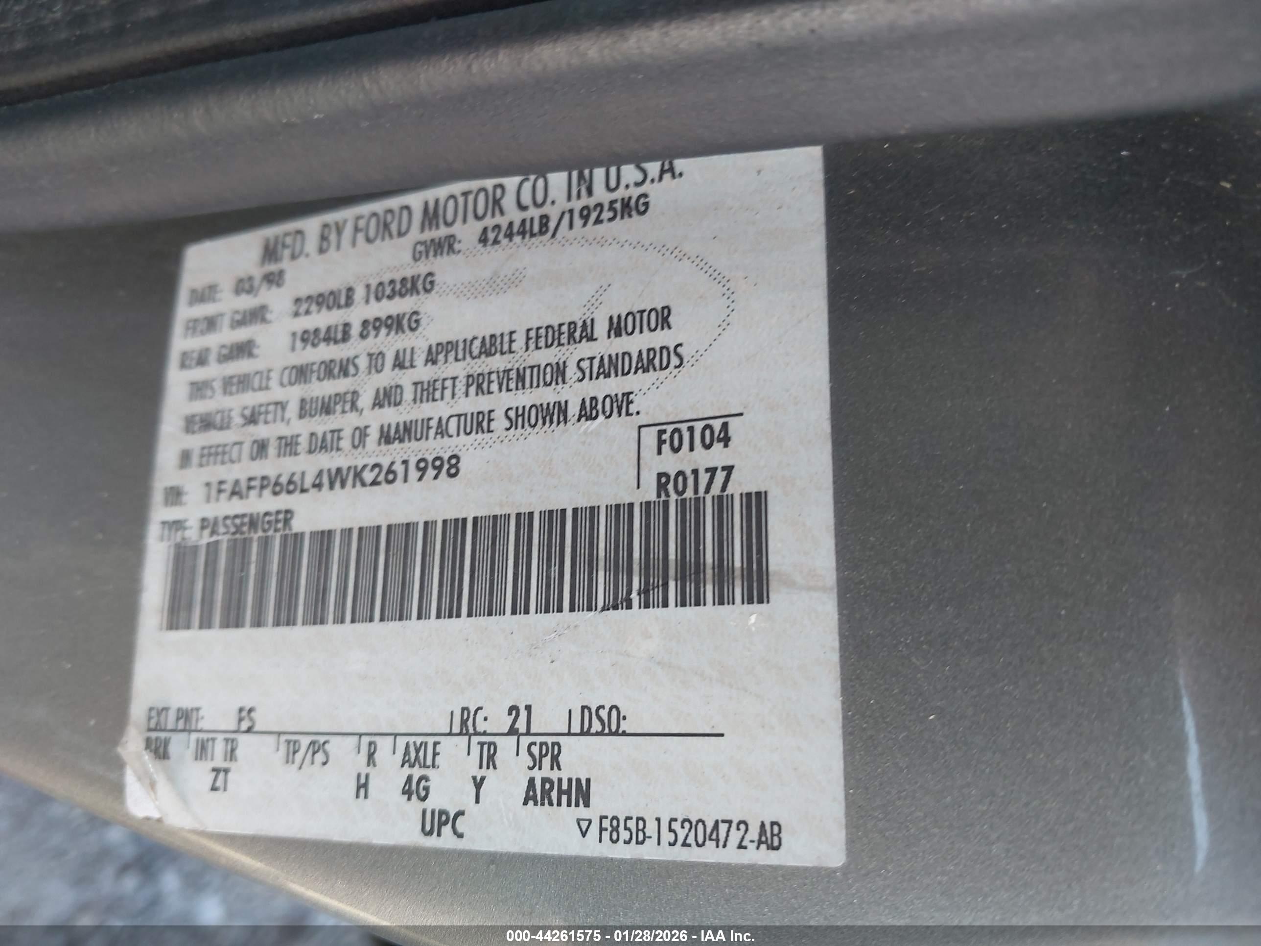 FORD CONTOUR image 9