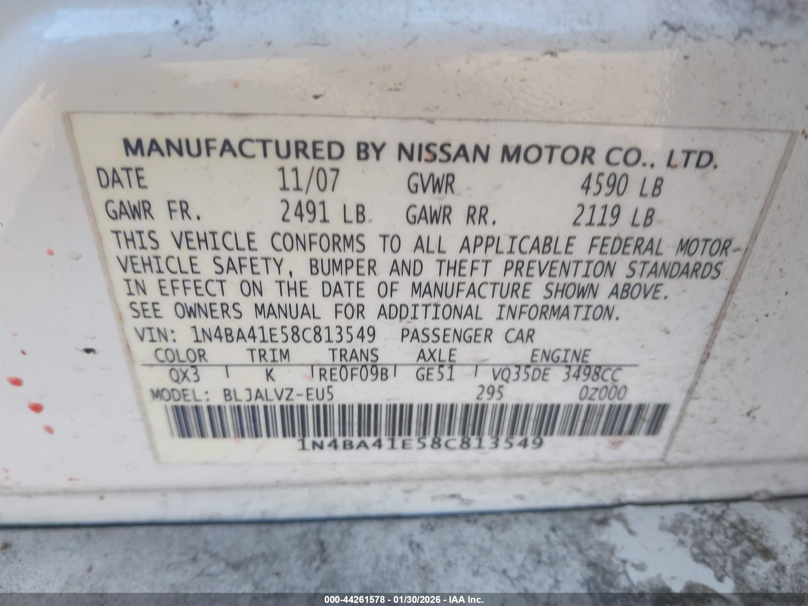 NISSAN MAXIMA image 9