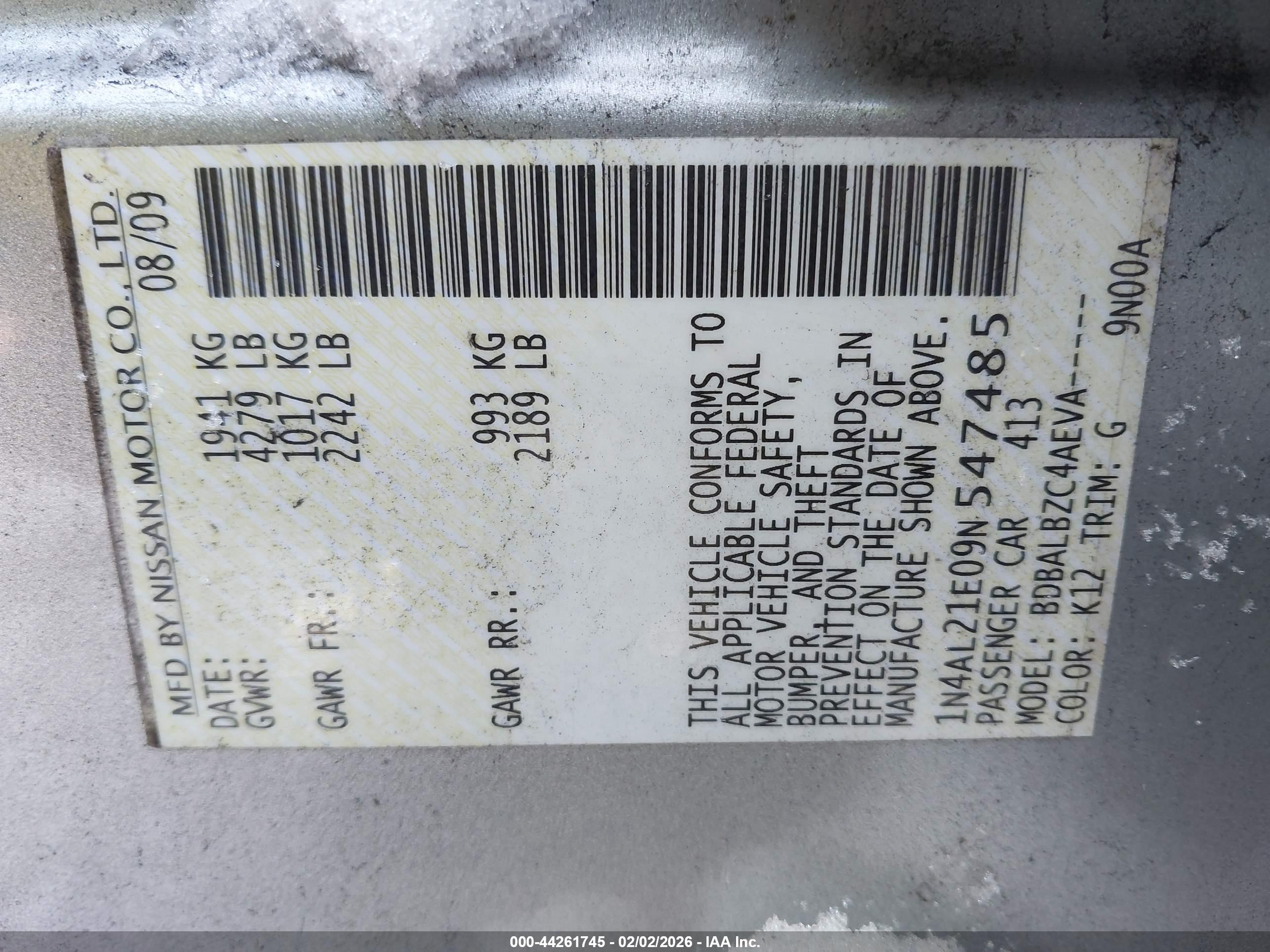 NISSAN ALTIMA image 9