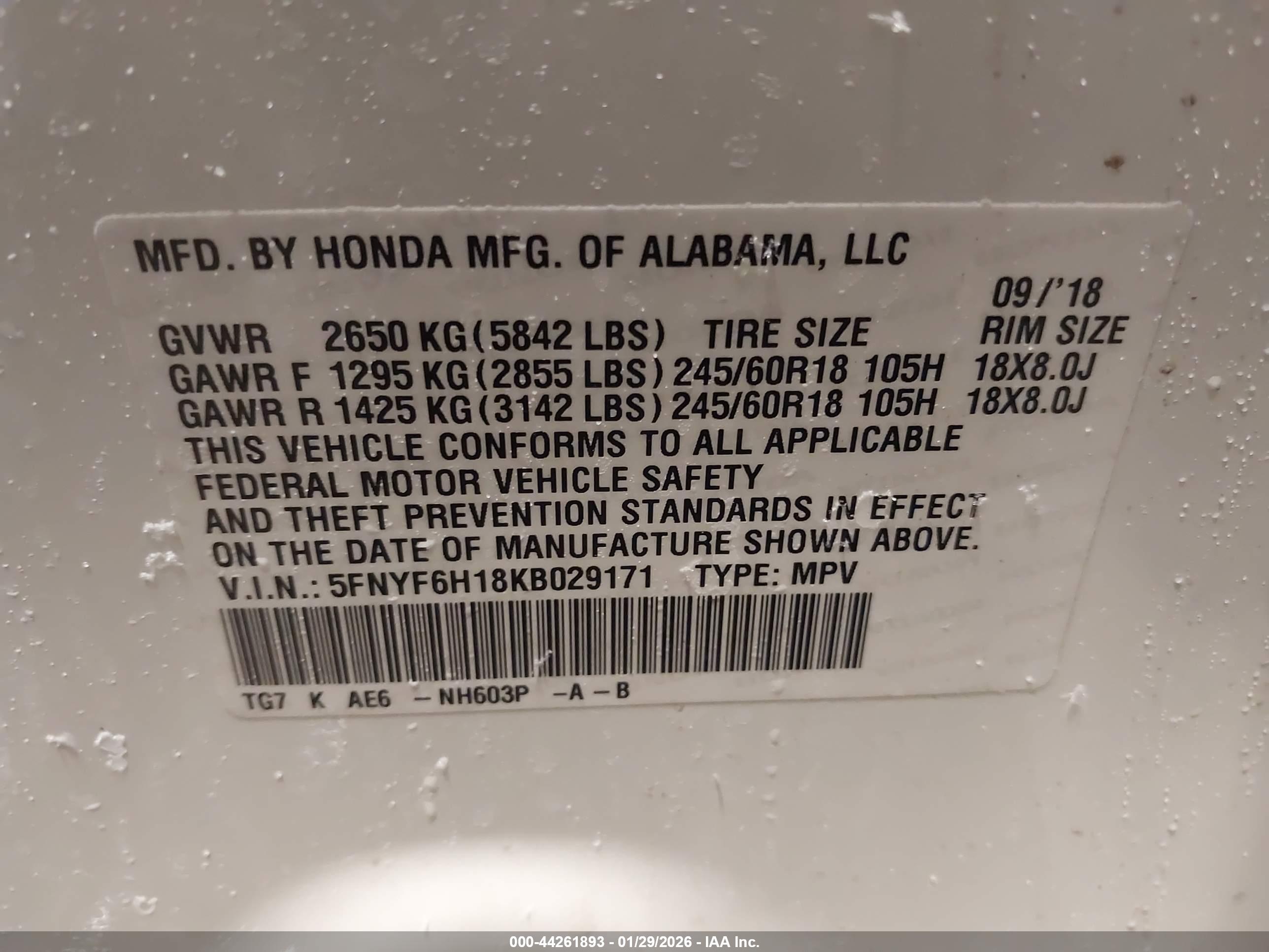HONDA PILOT image 9