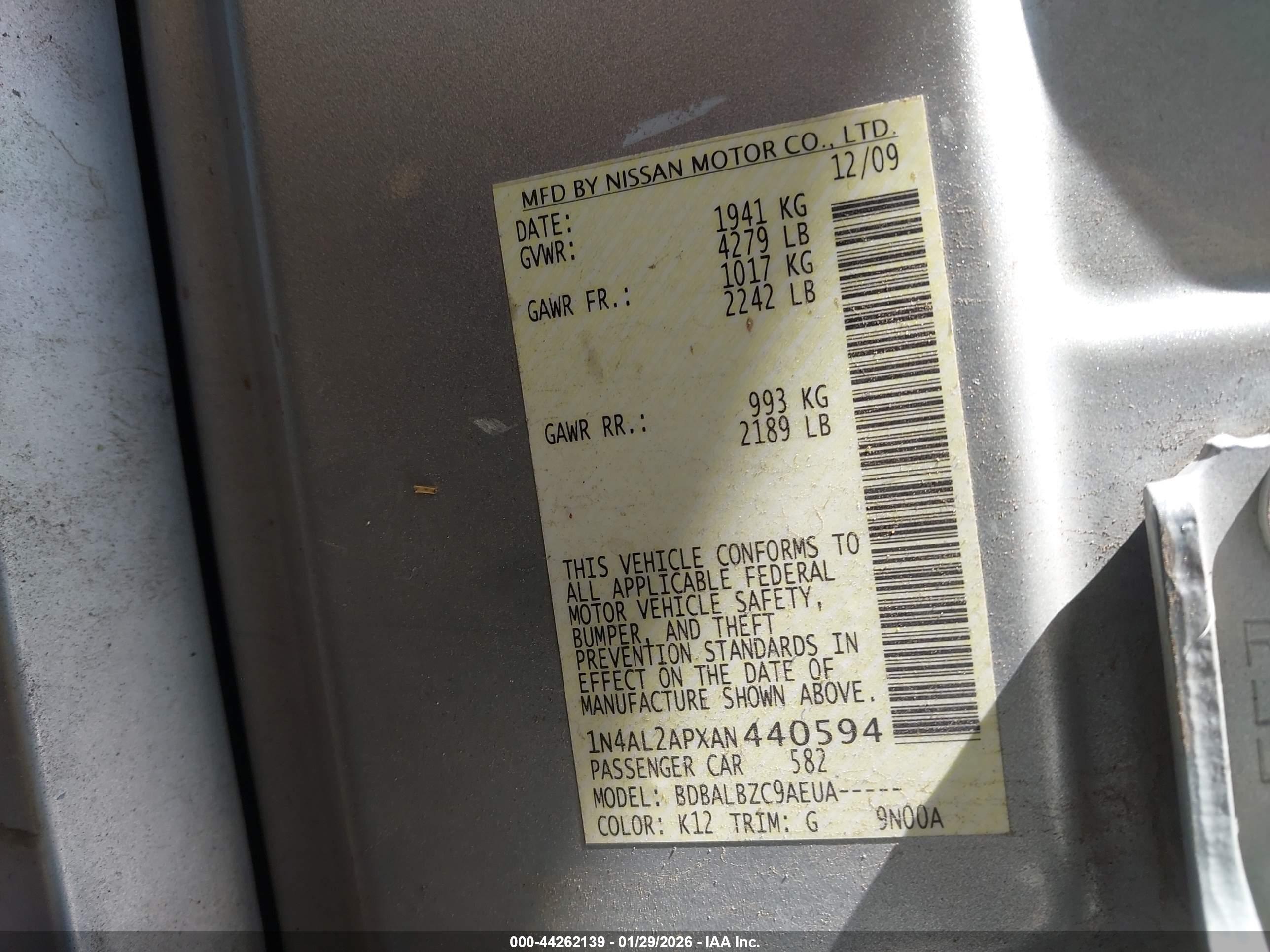 NISSAN ALTIMA image 9