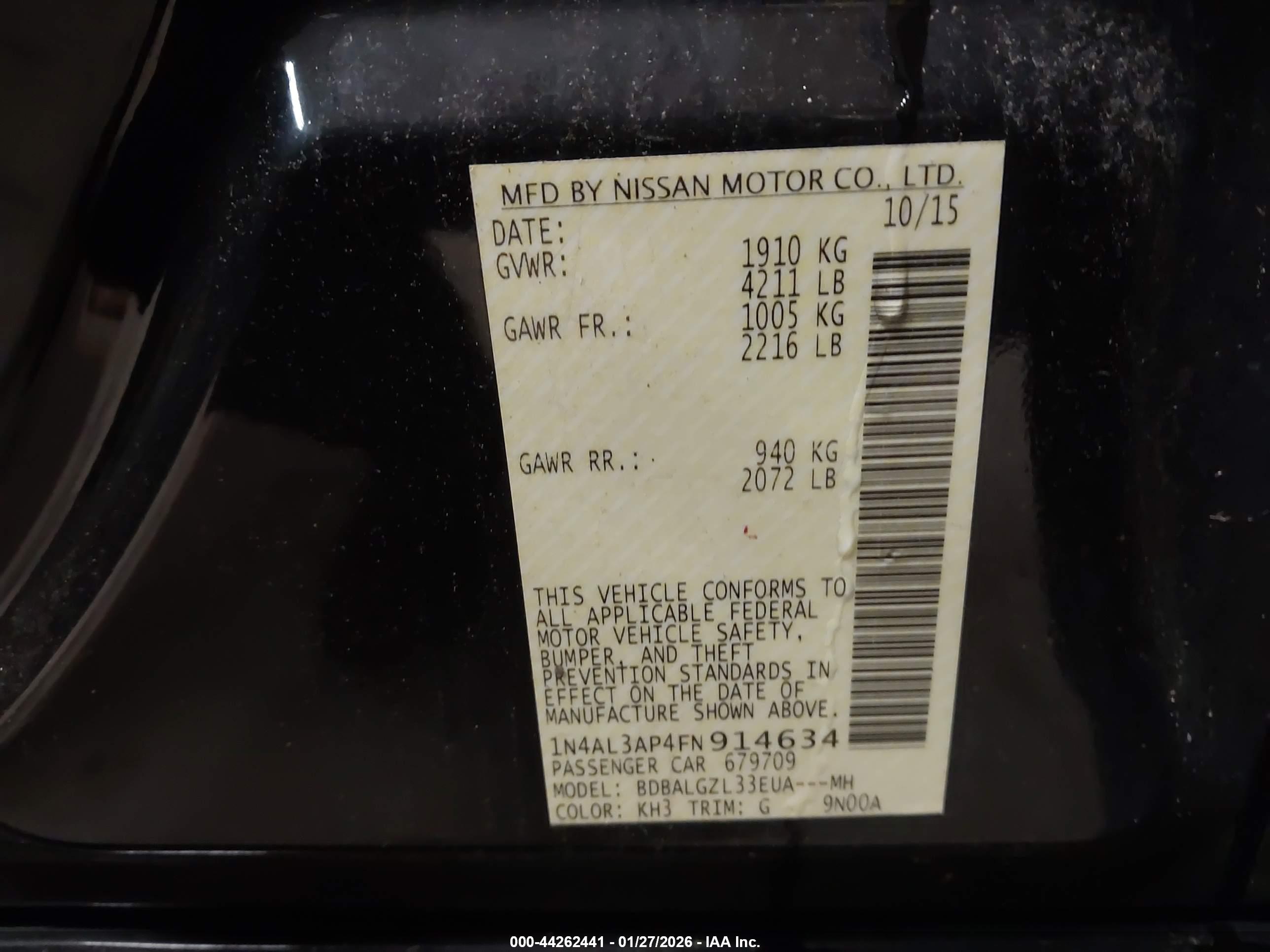 NISSAN ALTIMA image 9