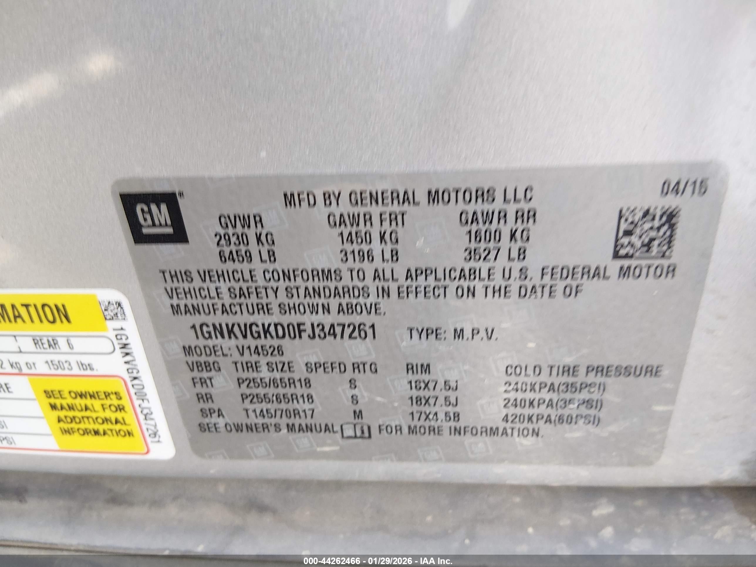CHEVROLET TRAVERSE image 9