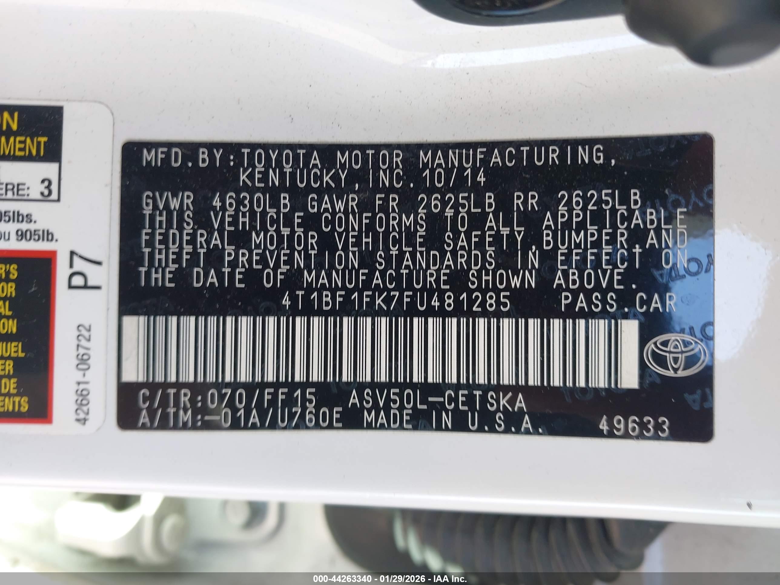 TOYOTA CAMRY image 9