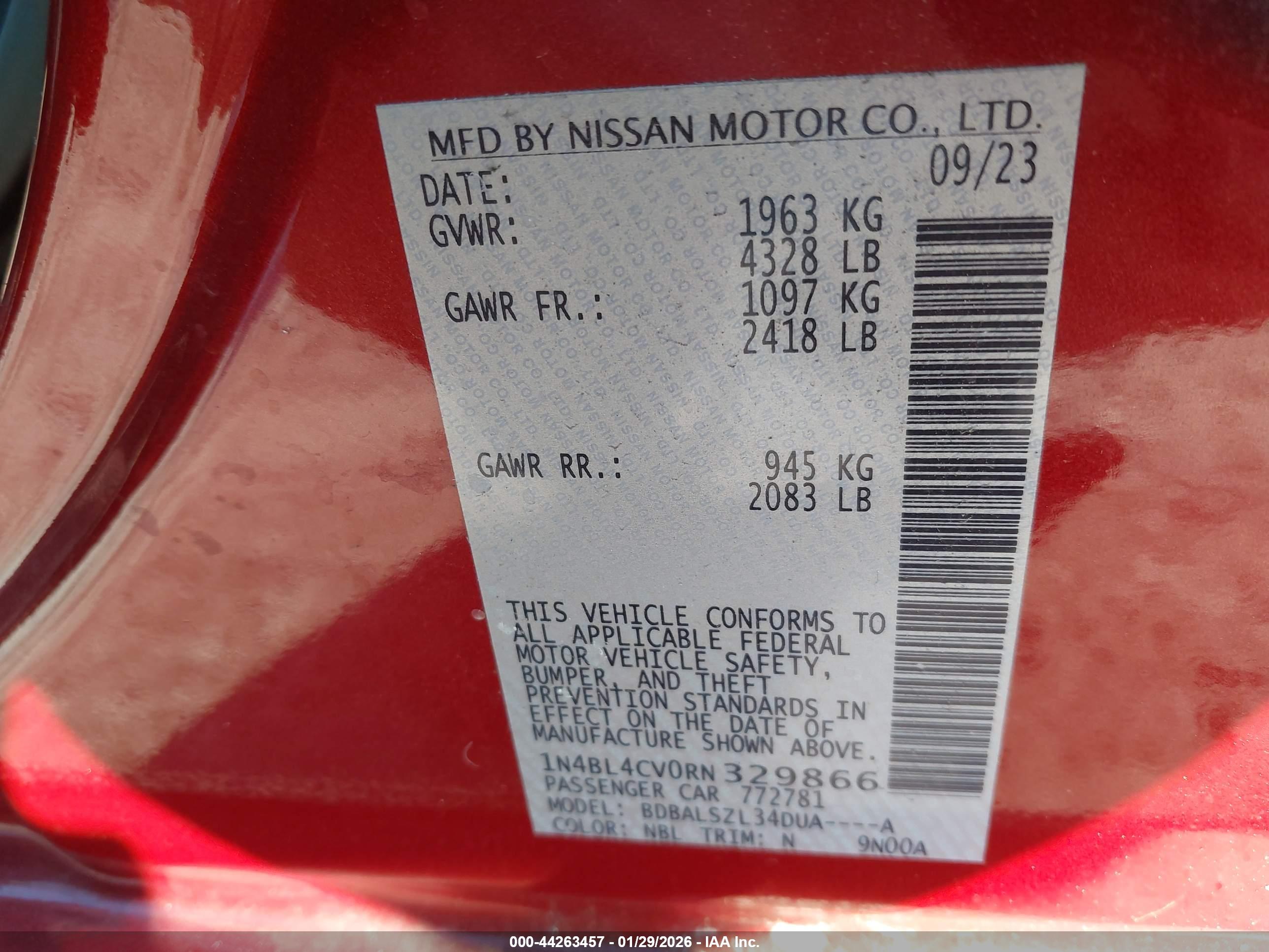 NISSAN ALTIMA image 9