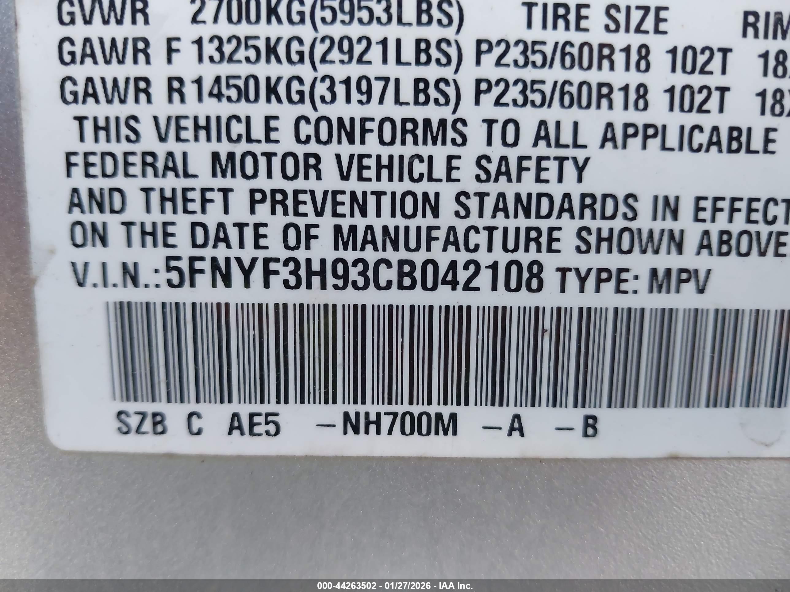 HONDA PILOT image 9