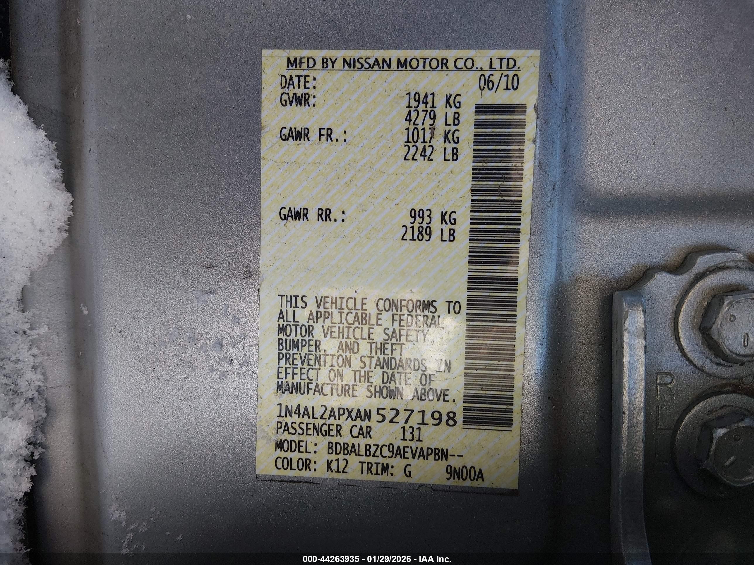 NISSAN ALTIMA image 9