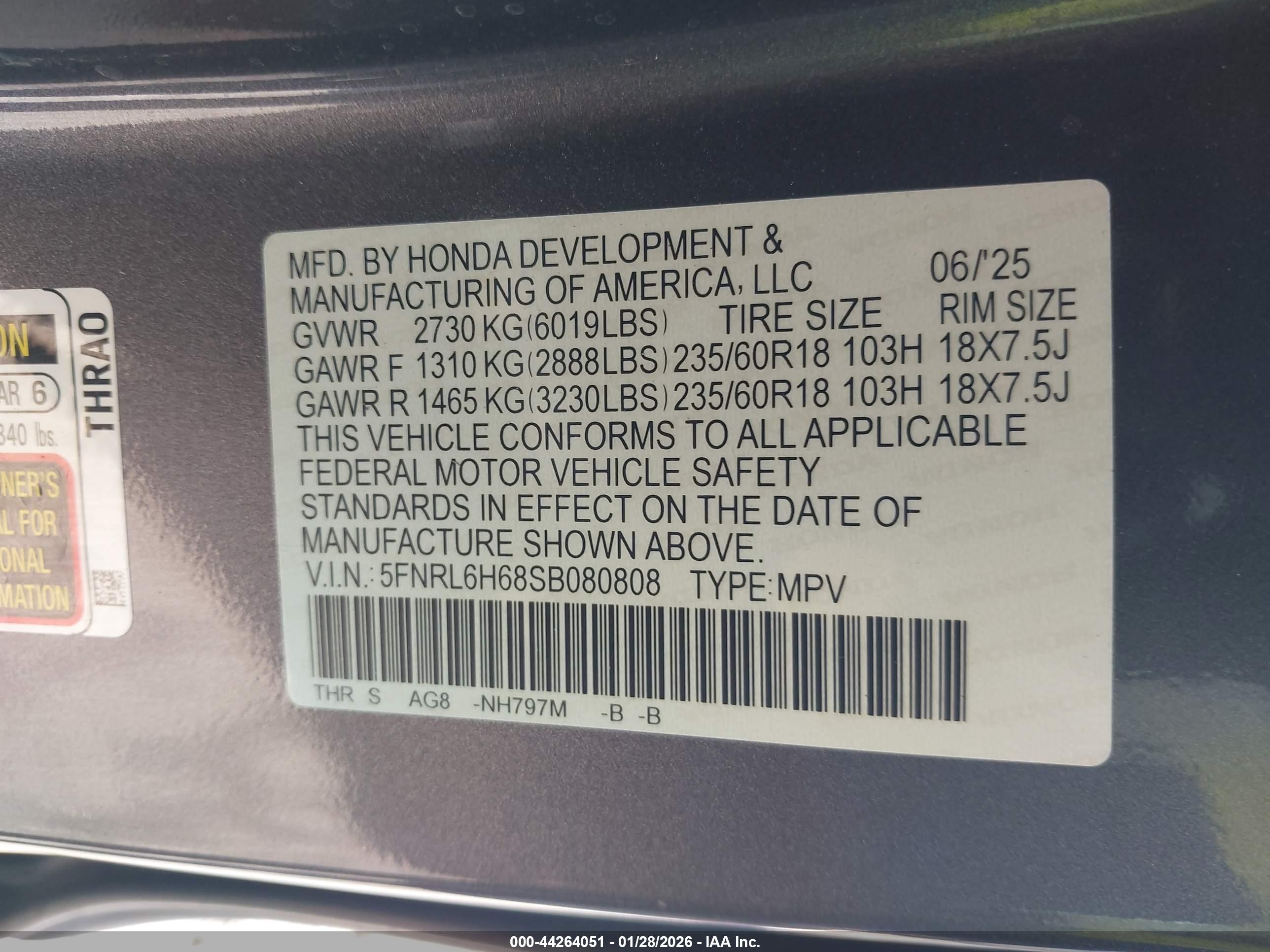 HONDA ODYSSEY image 9
