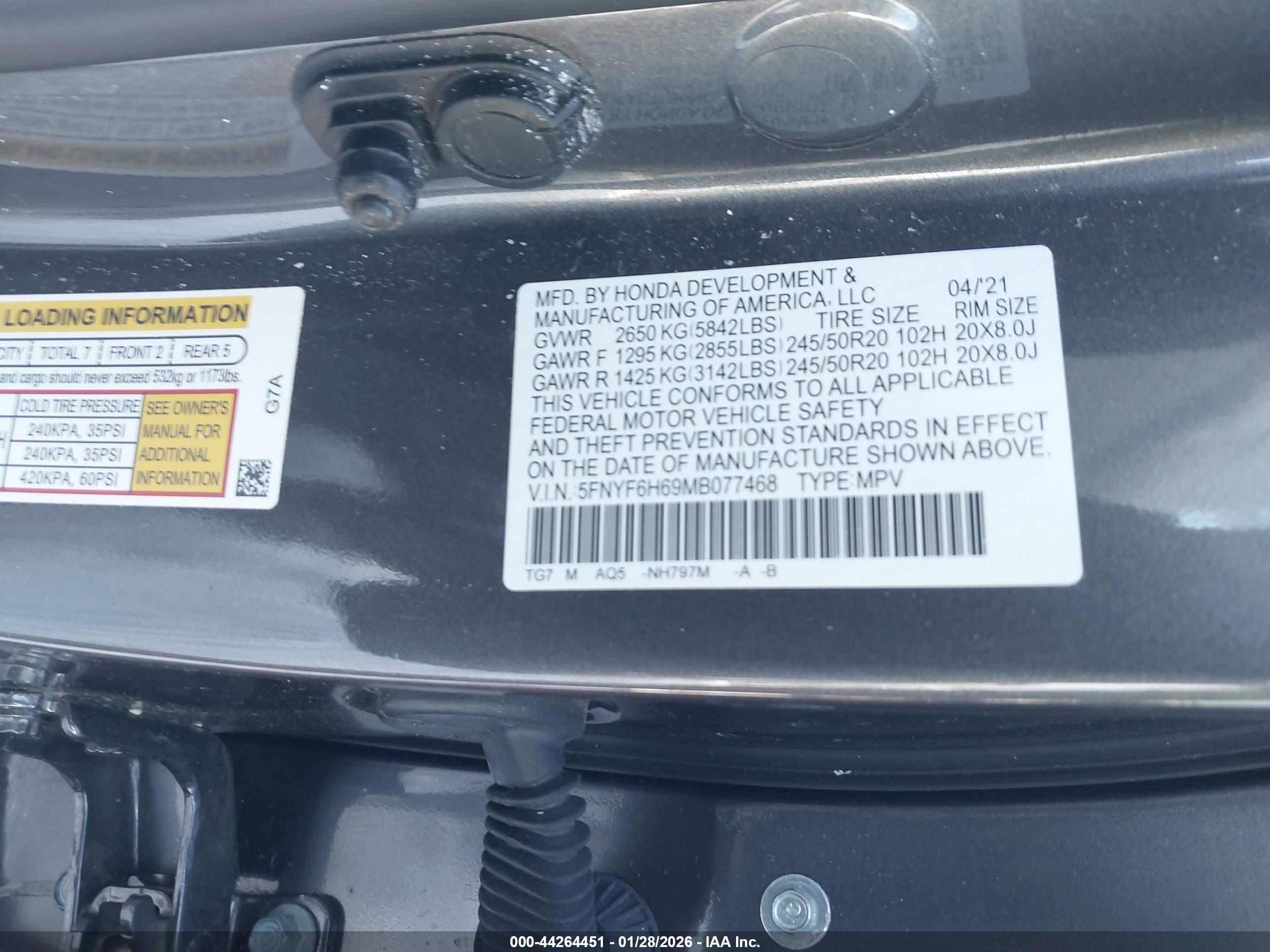 HONDA PILOT image 9