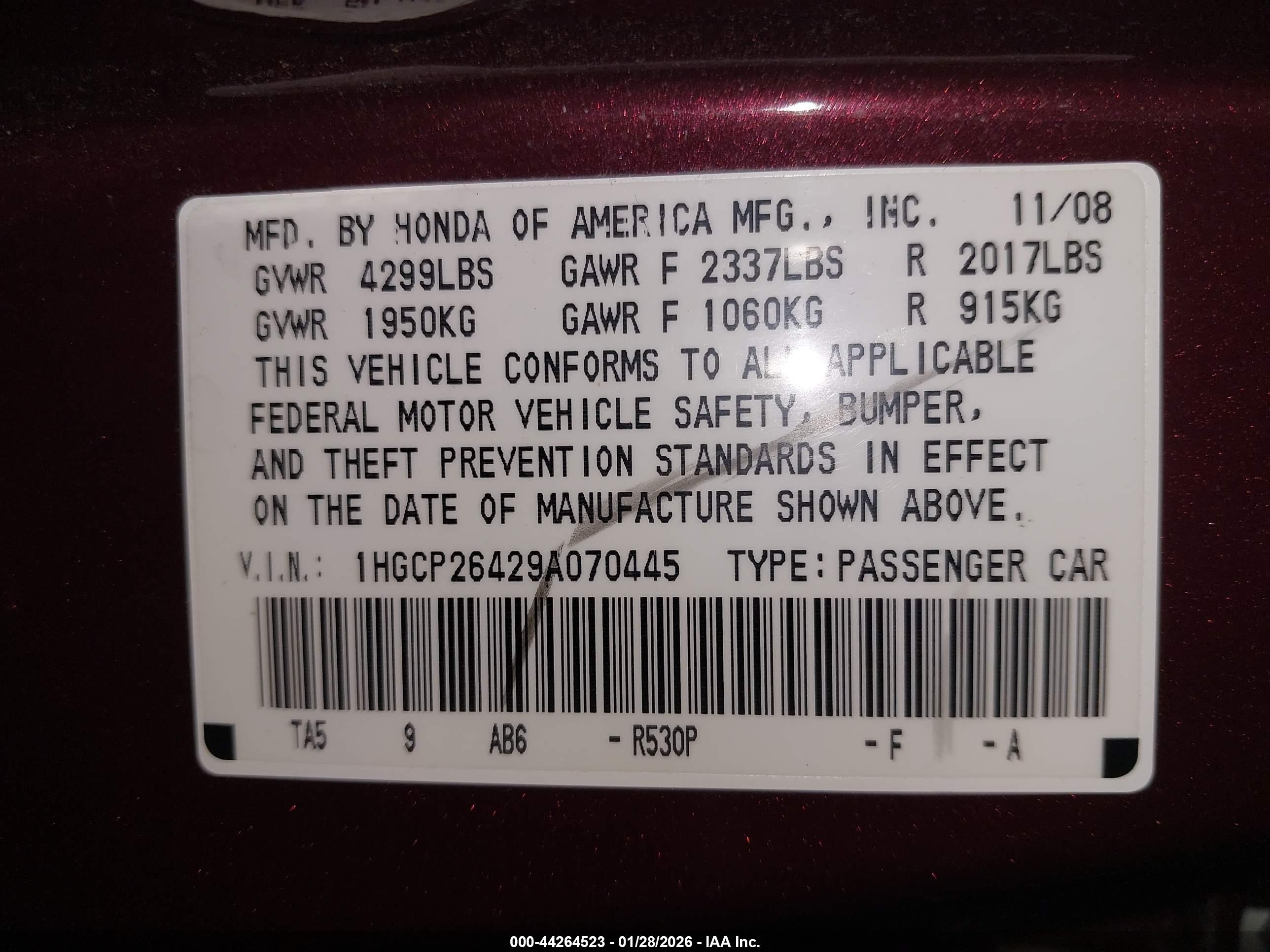 HONDA ACCORD image 9