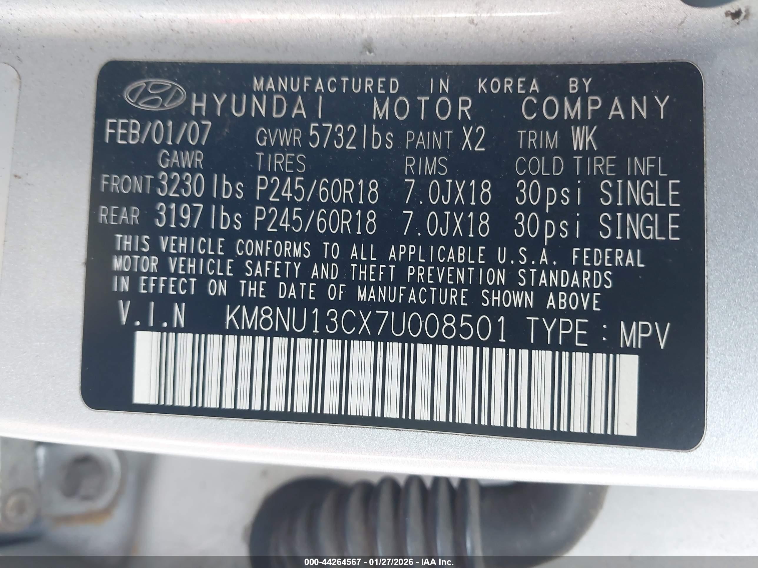 HYUNDAI VERACRUZ image 9