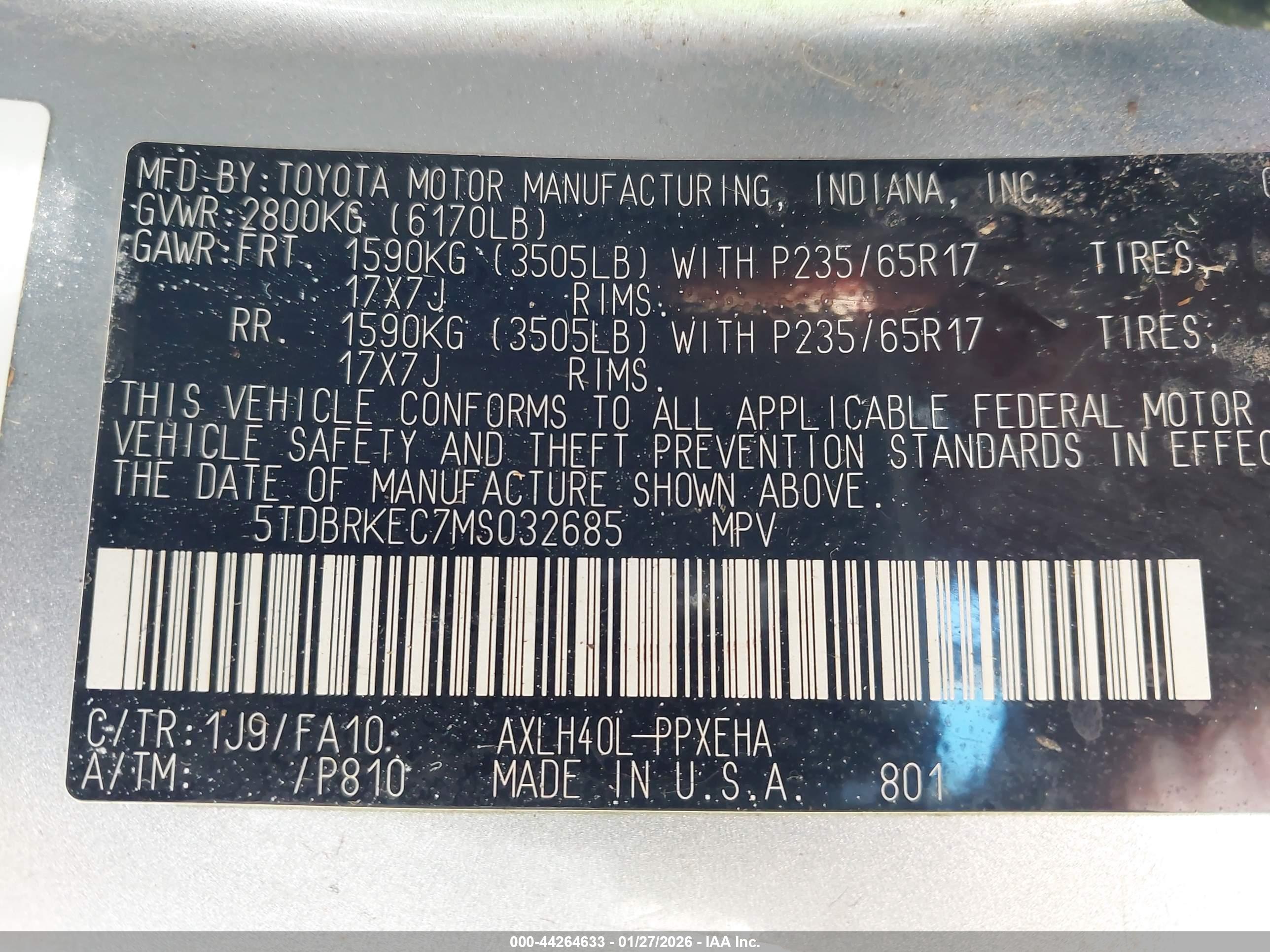 TOYOTA SIENNA image 9