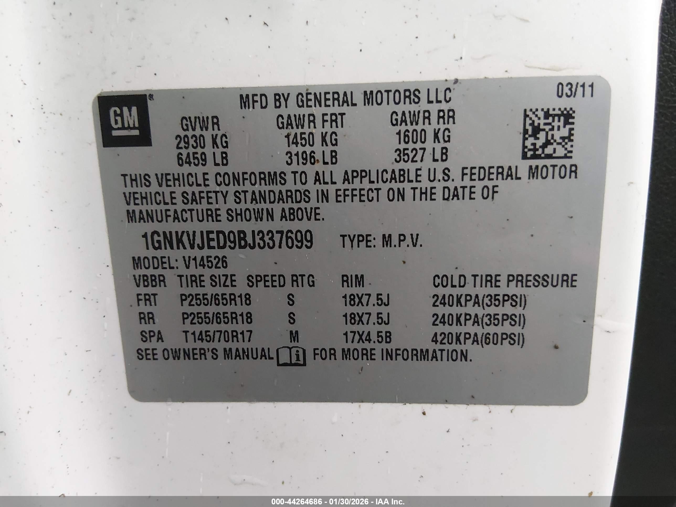 CHEVROLET TRAVERSE image 9
