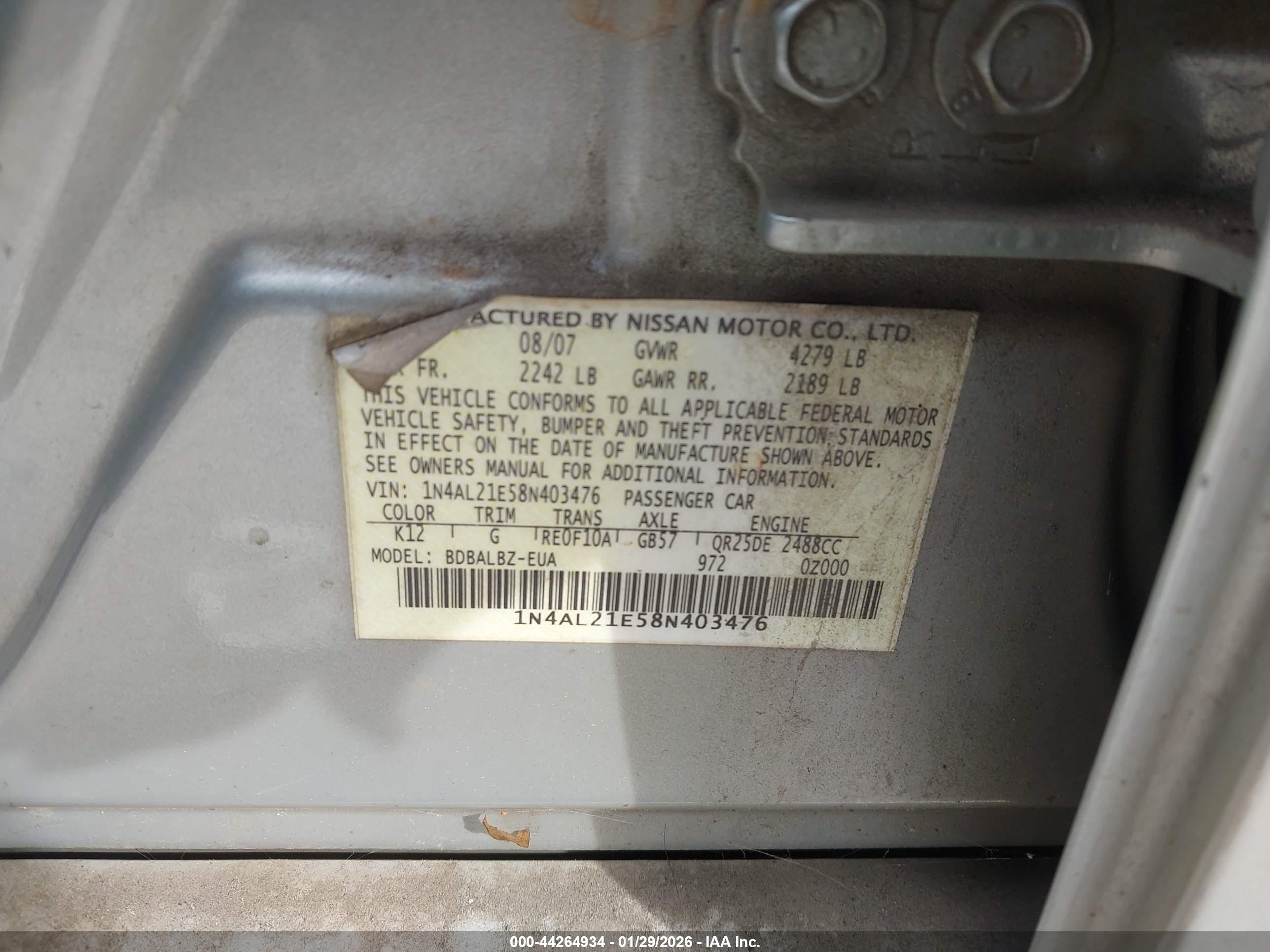 NISSAN ALTIMA image 9