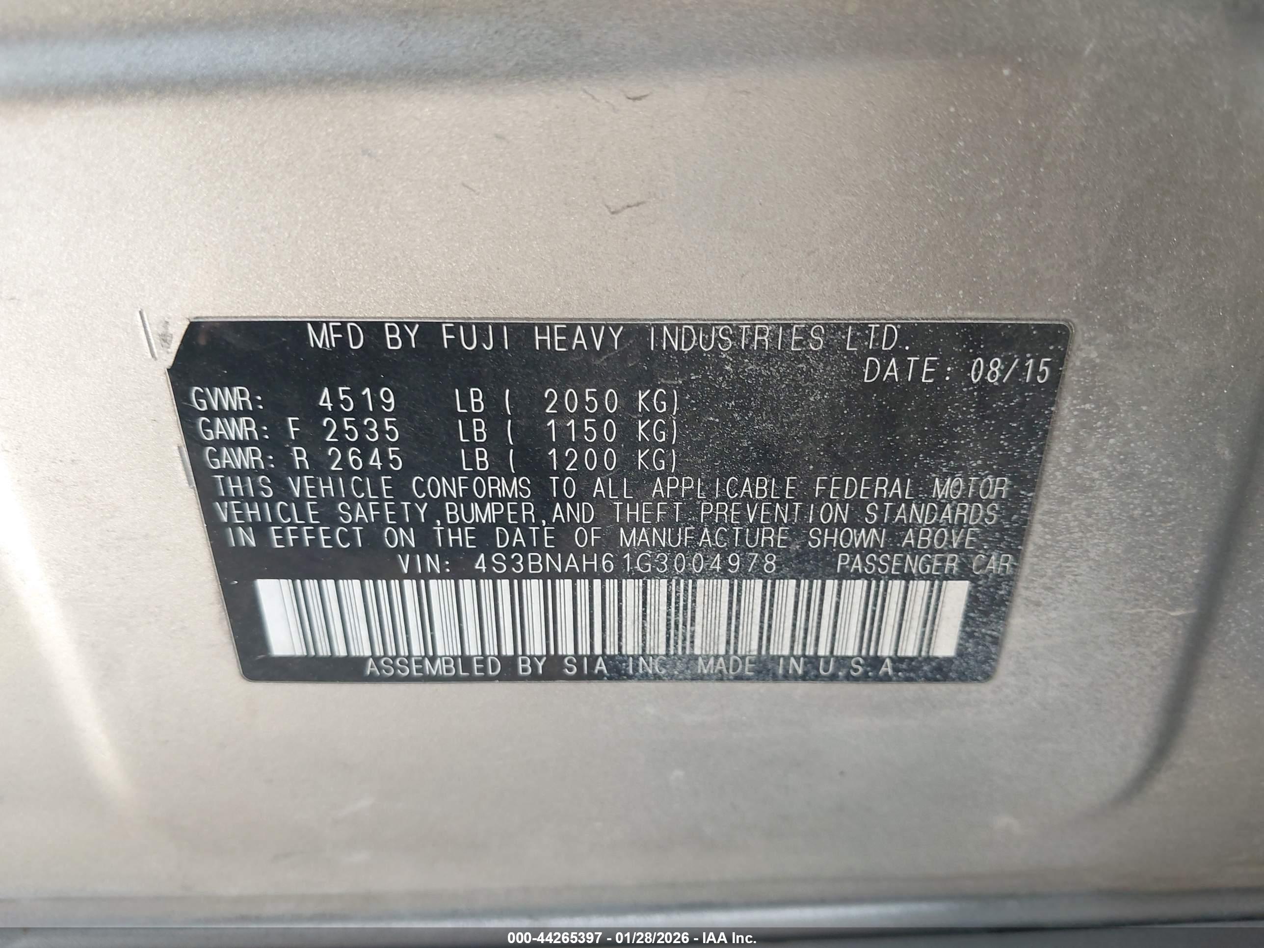 SUBARU LEGACY image 9