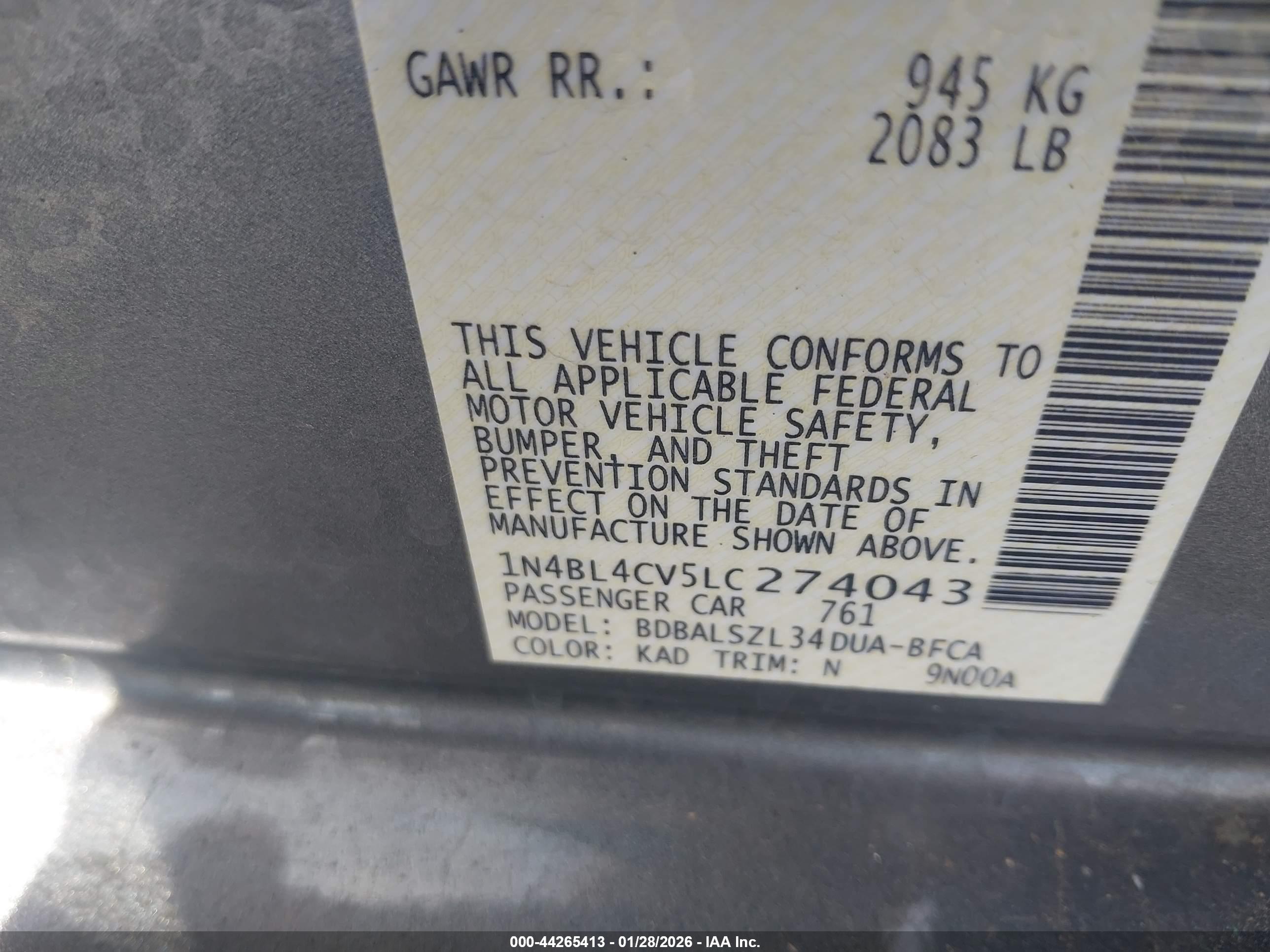 NISSAN ALTIMA image 9