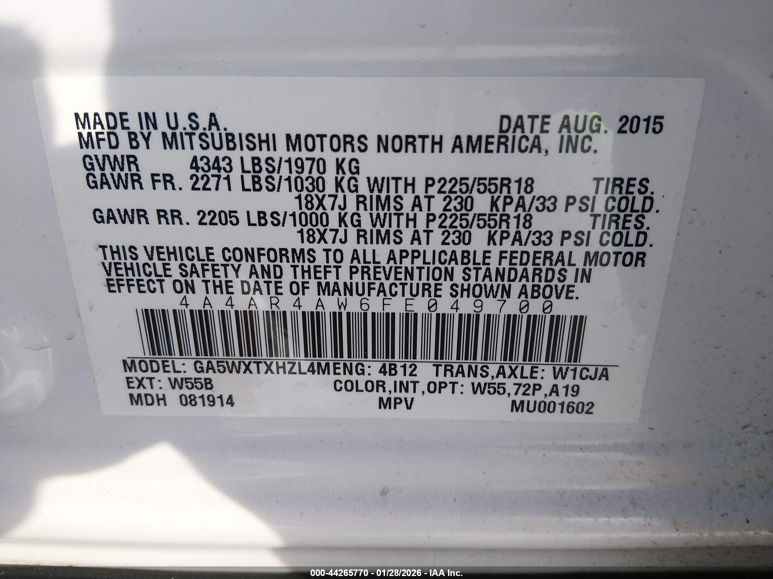 MITSUBISHI OUTLANDER image 9