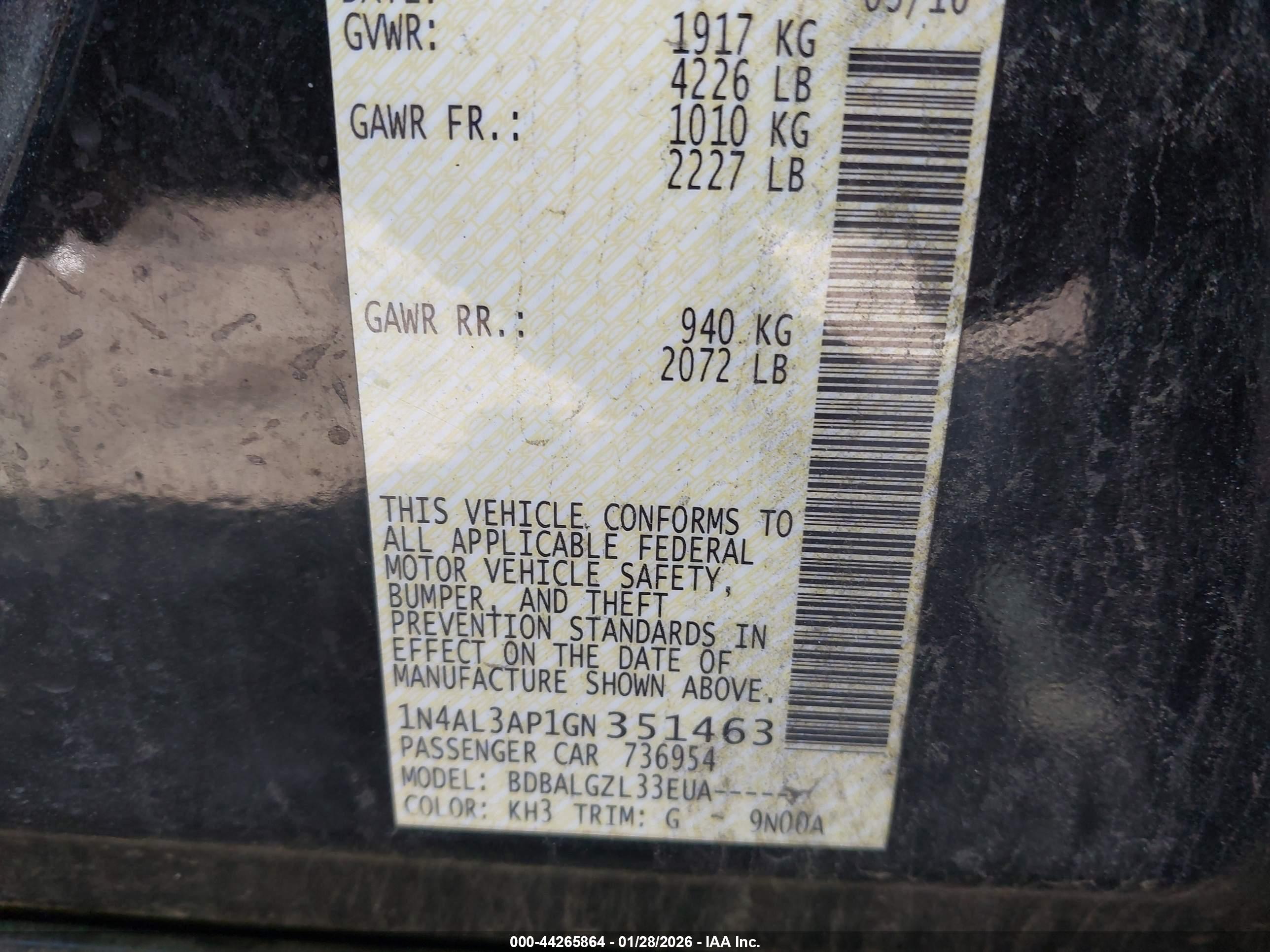 NISSAN ALTIMA image 9