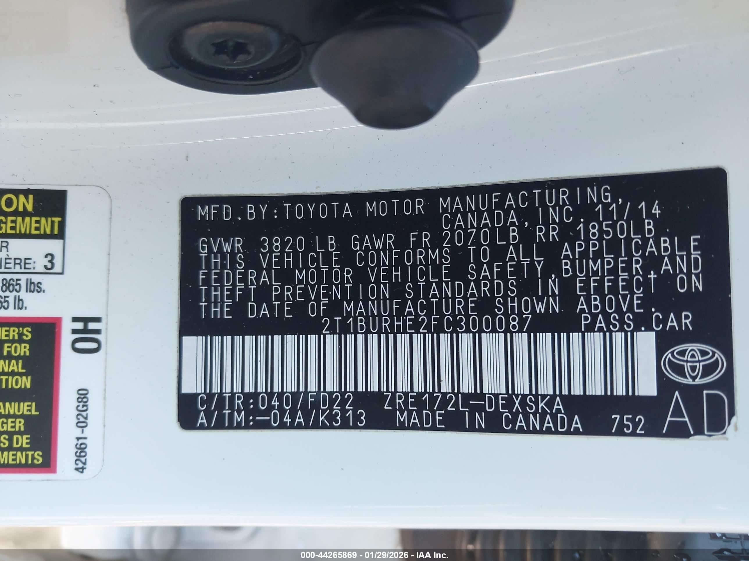 TOYOTA COROLLA image 9