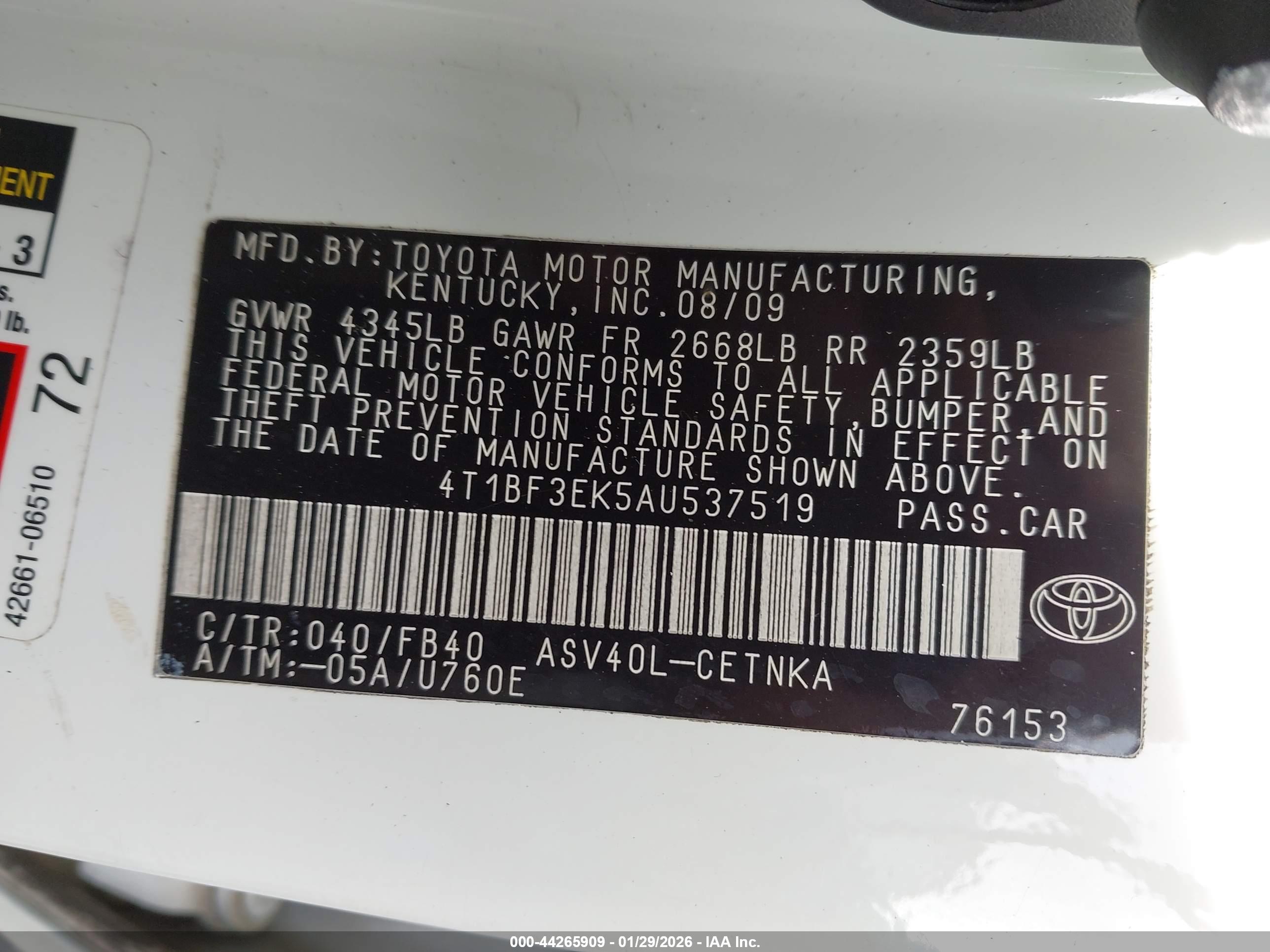 TOYOTA CAMRY image 9