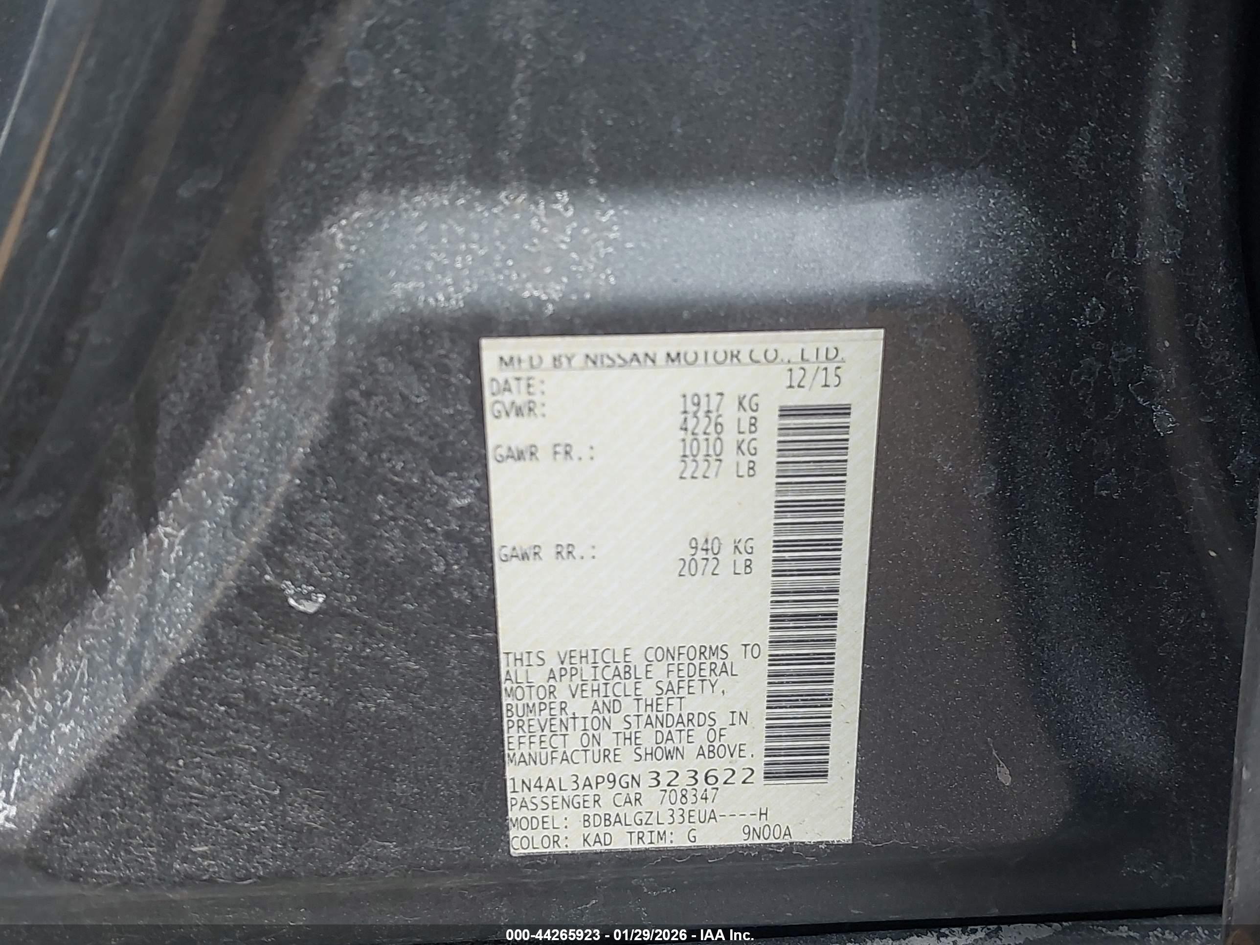NISSAN ALTIMA image 9