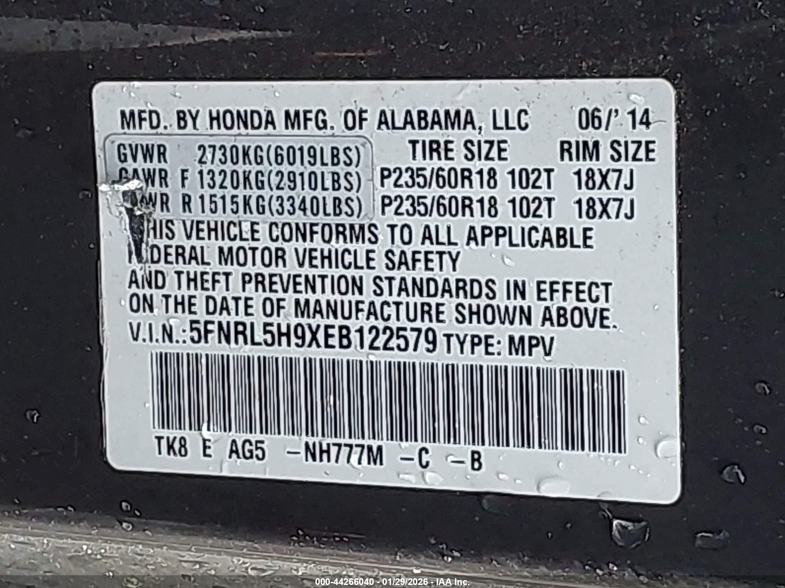 HONDA ODYSSEY image 9