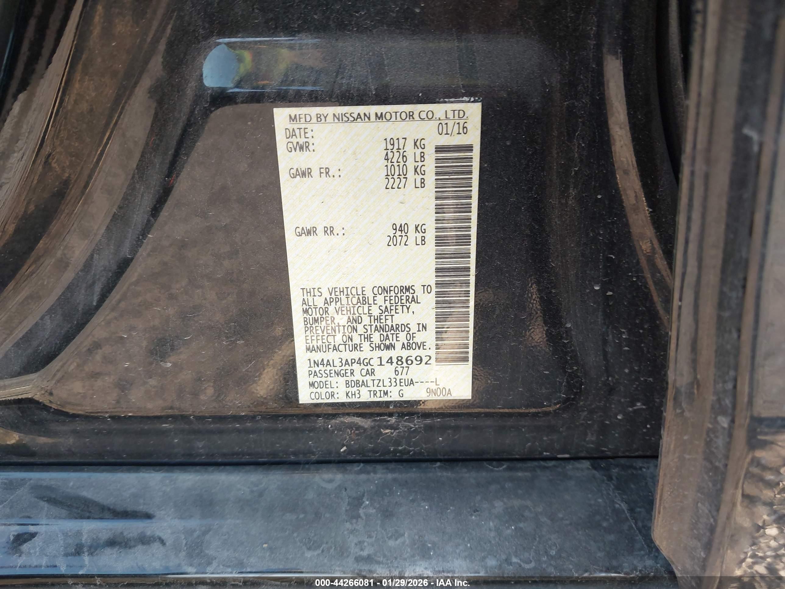 NISSAN ALTIMA image 9