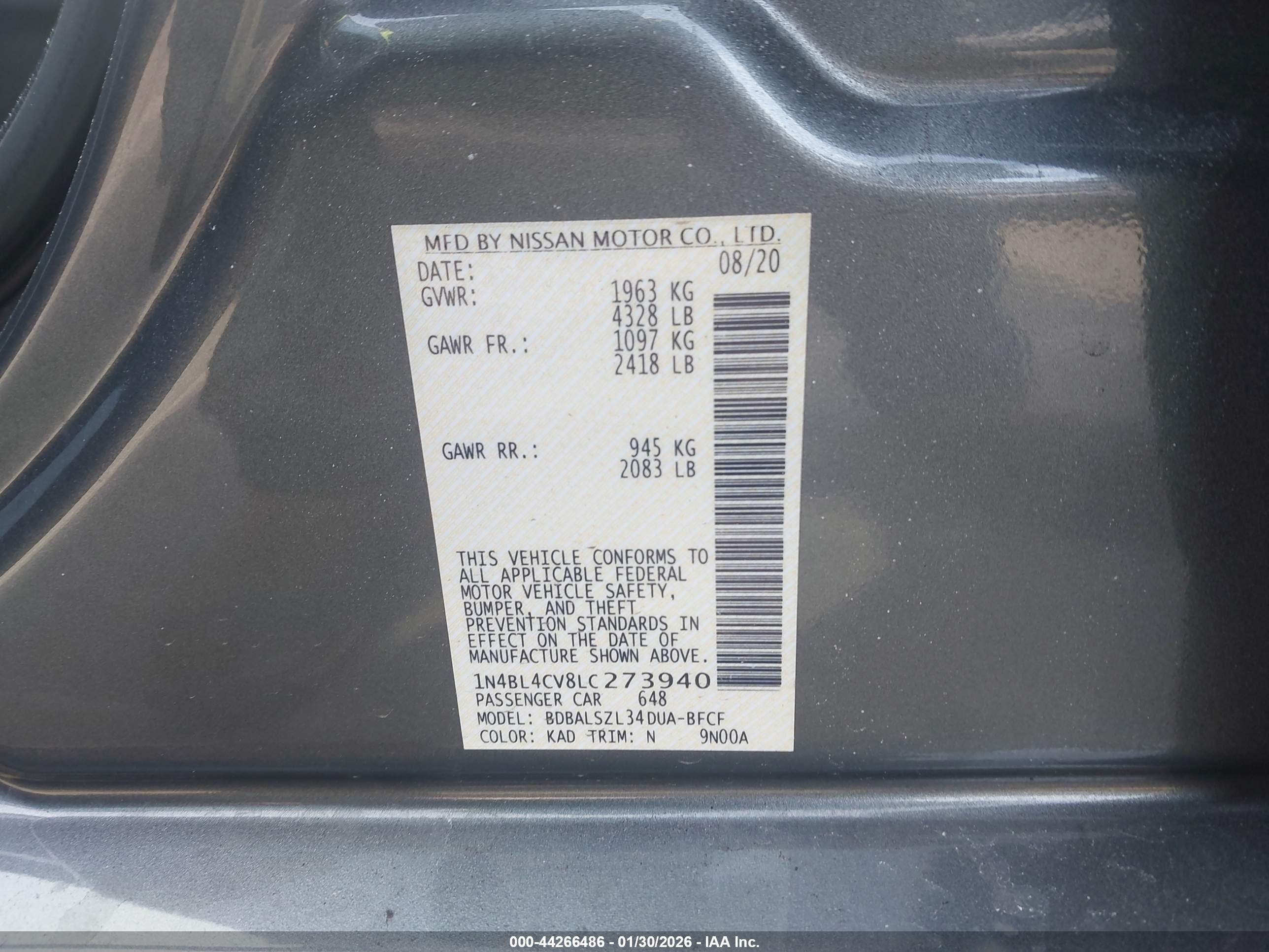 NISSAN ALTIMA image 9
