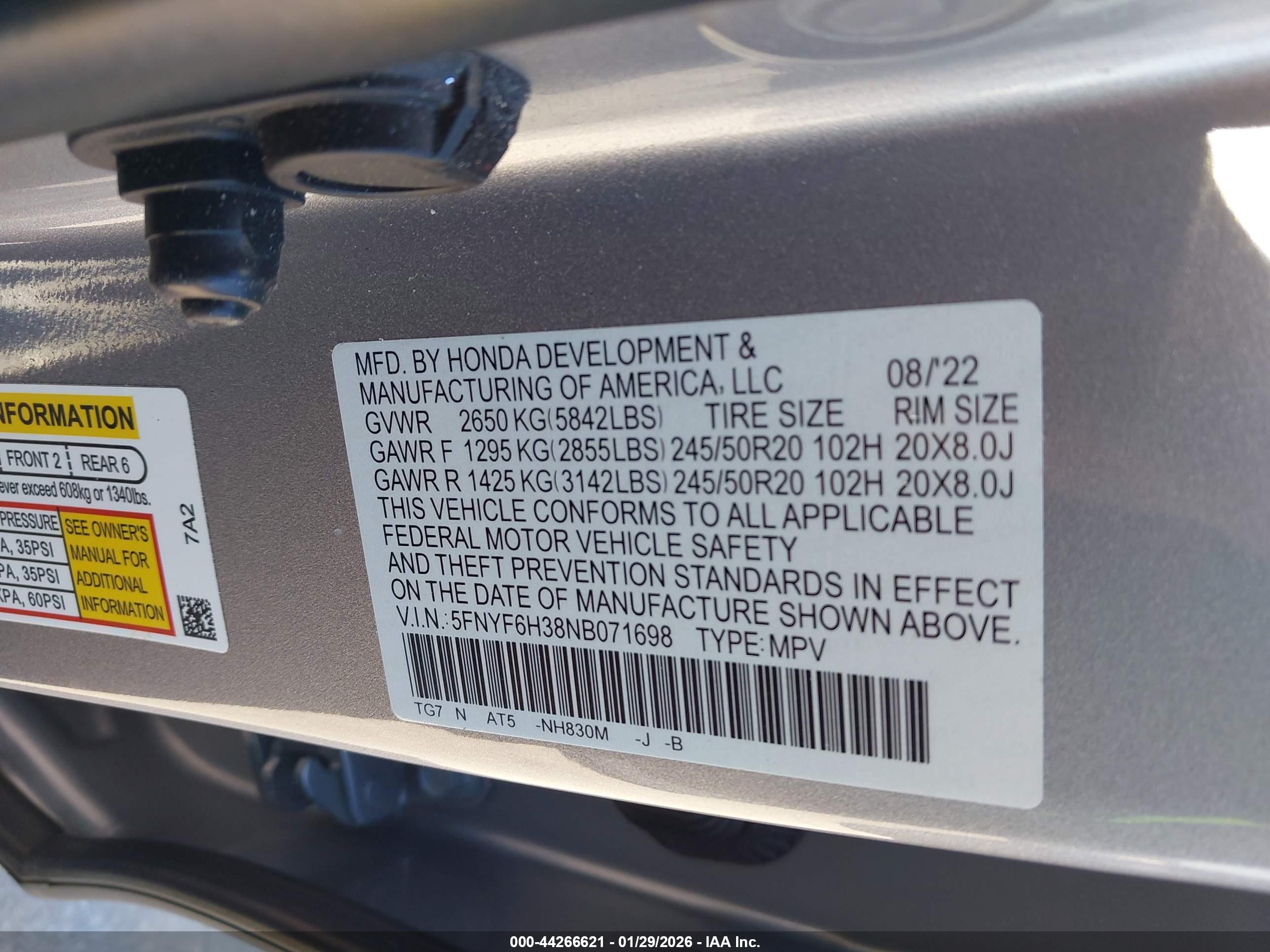 HONDA PILOT image 9