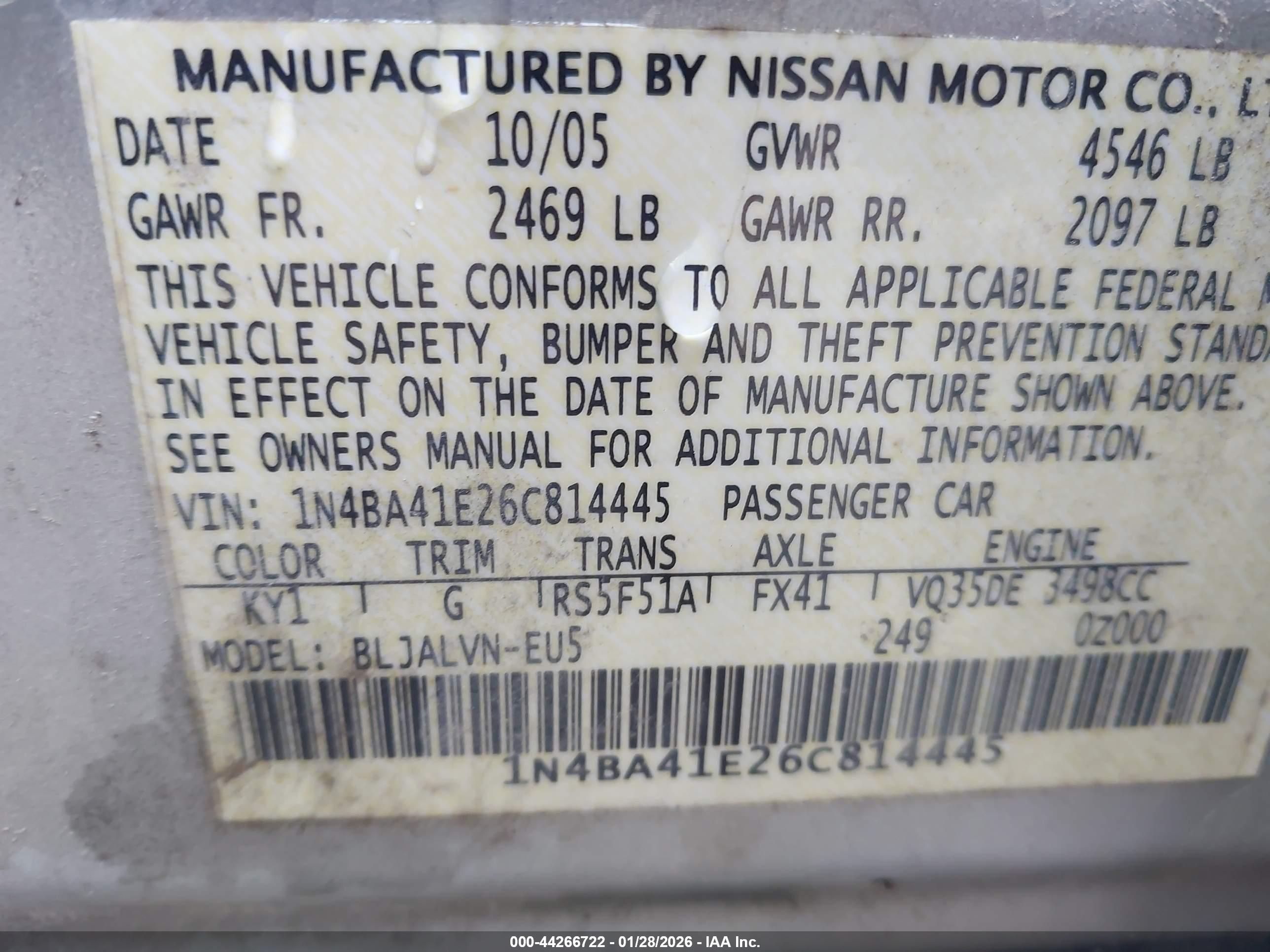 NISSAN MAXIMA image 9