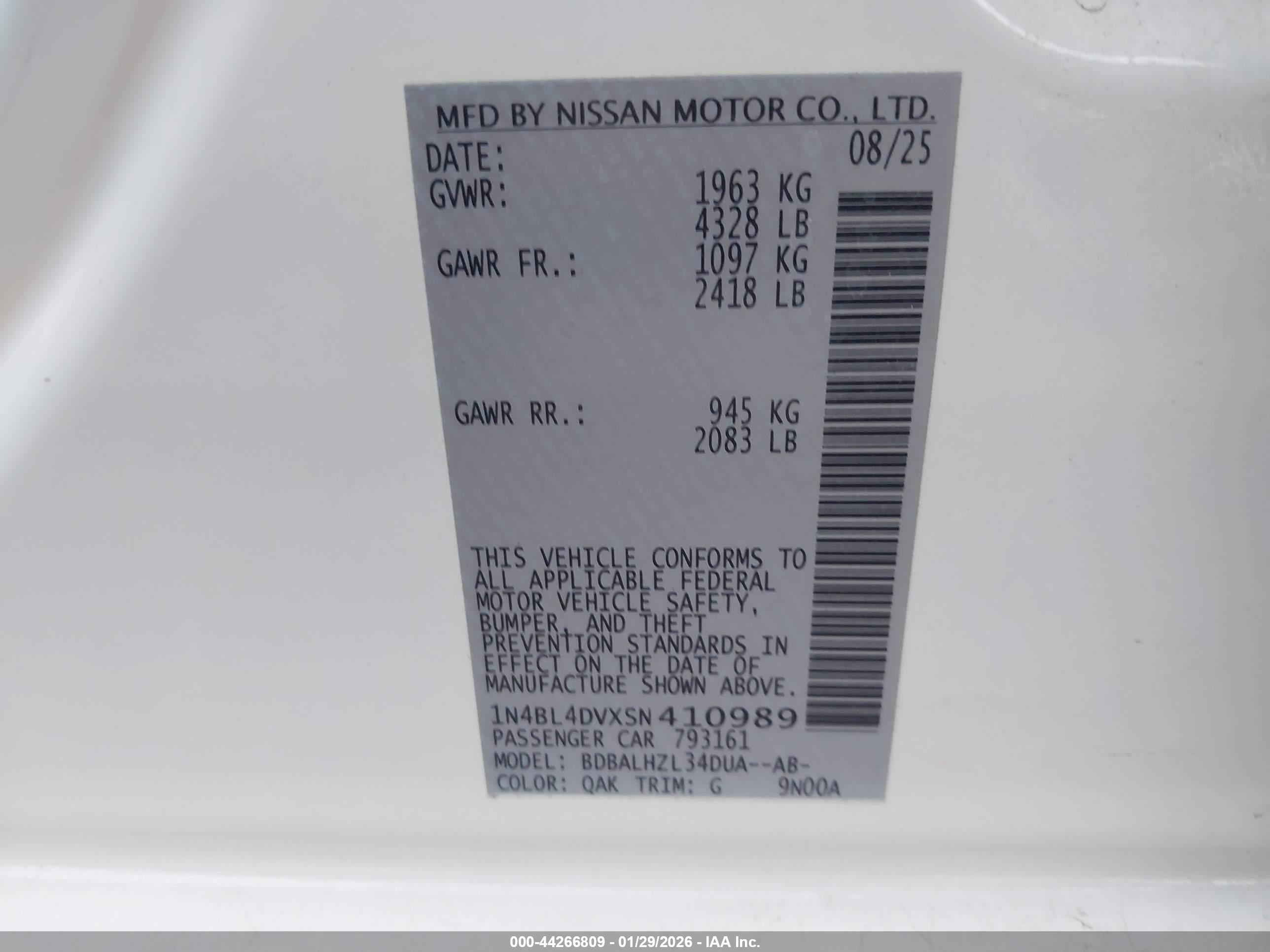 NISSAN ALTIMA image 9