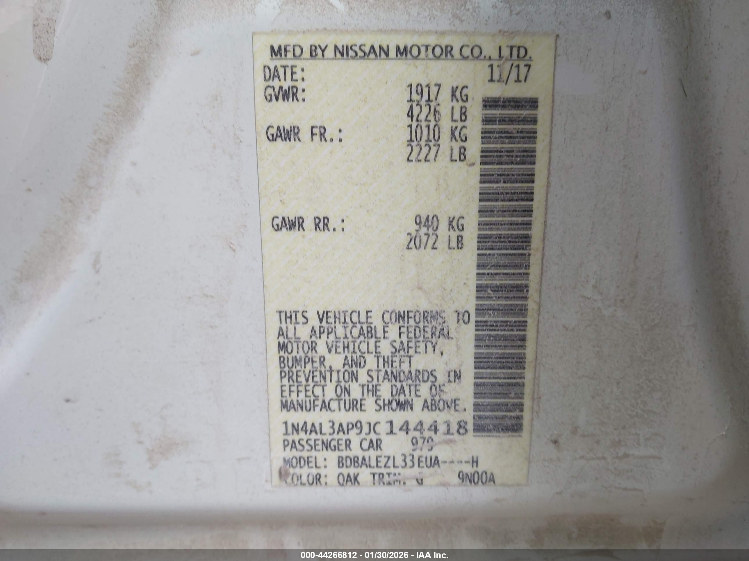 NISSAN ALTIMA image 9