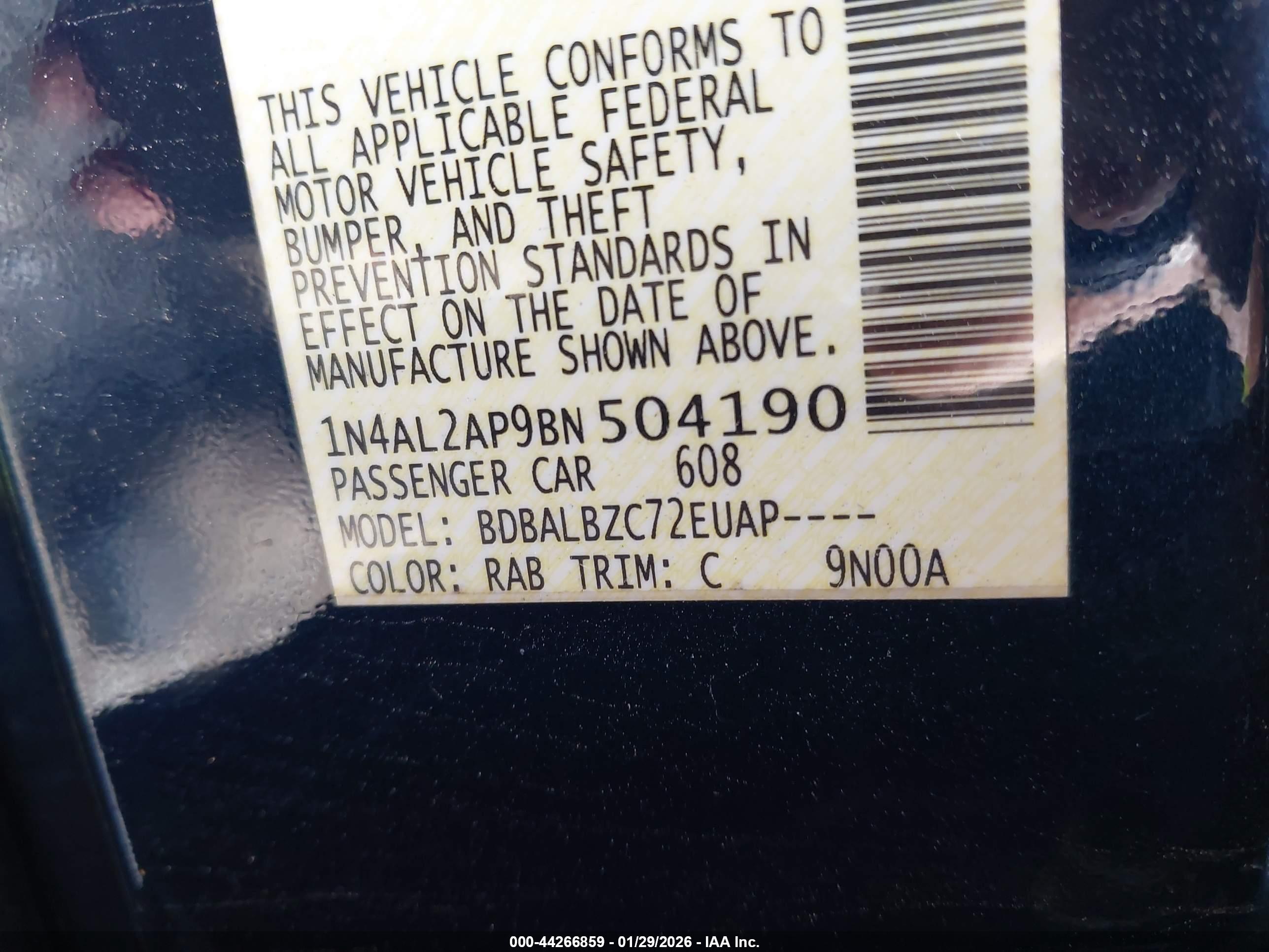 NISSAN ALTIMA image 9