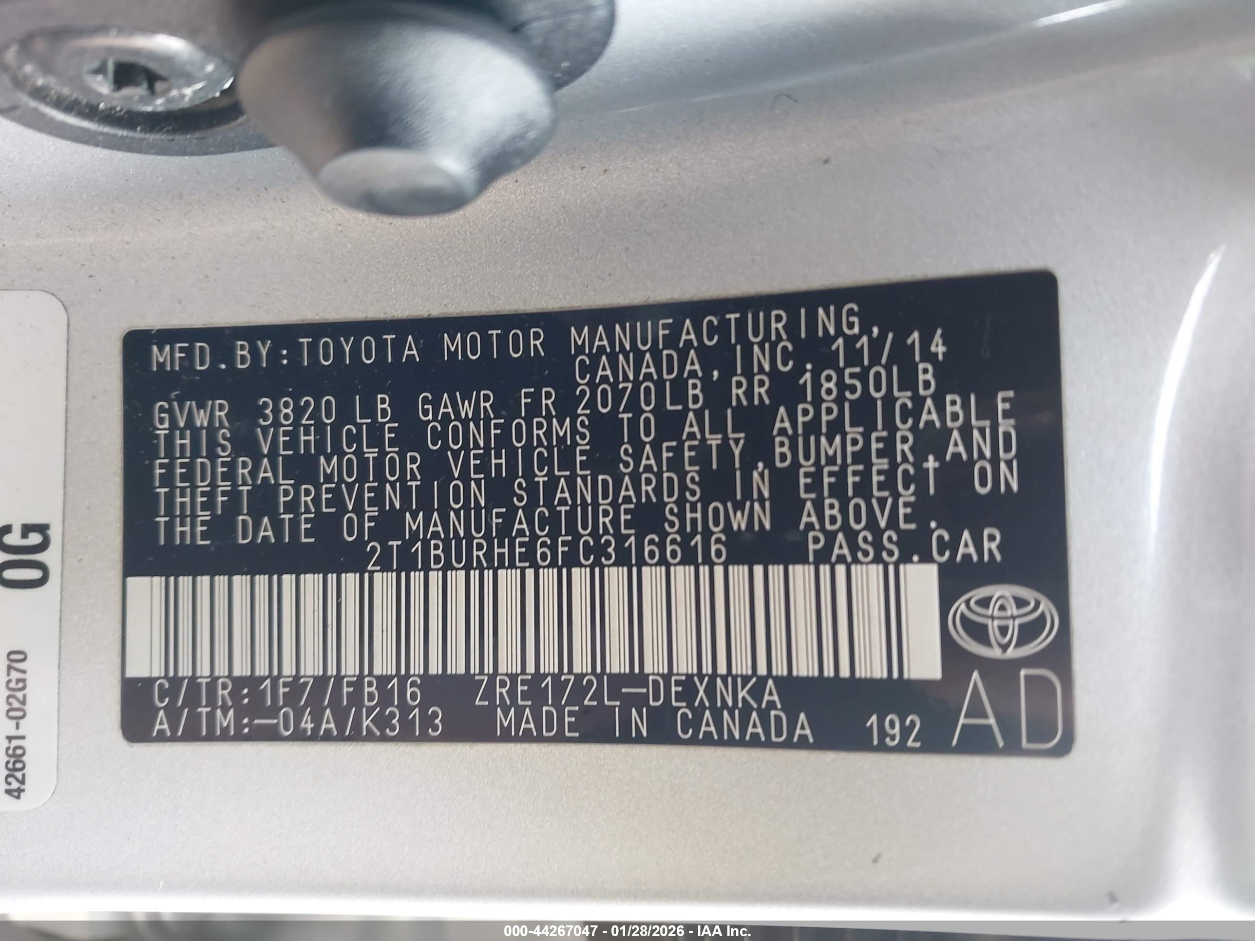 TOYOTA COROLLA image 9