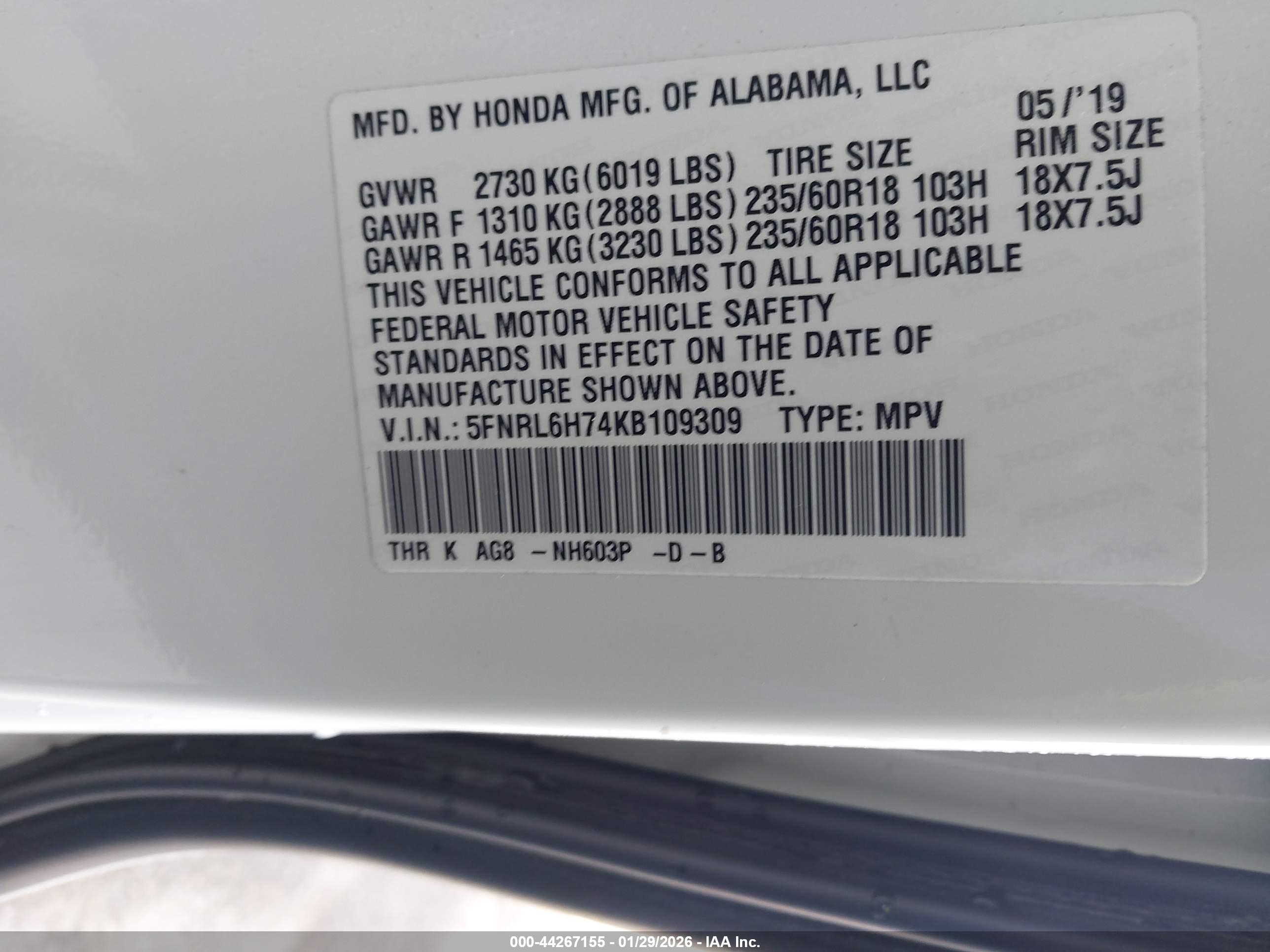 HONDA ODYSSEY image 9