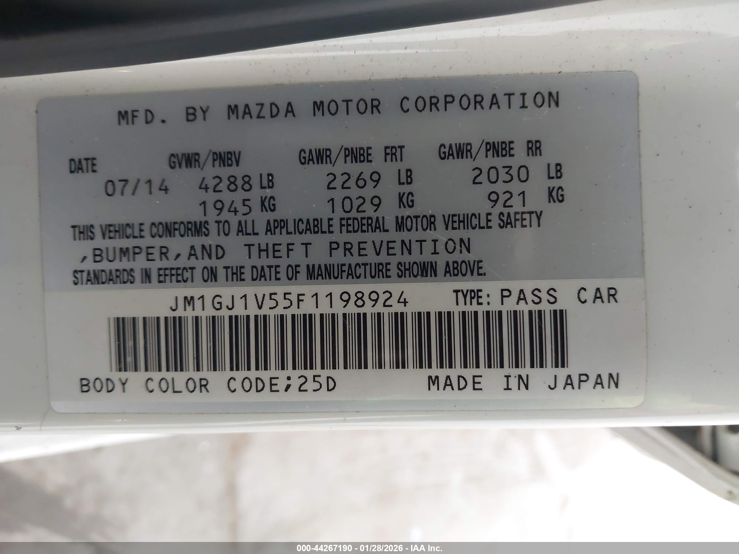 MAZDA MAZDA6 image 9