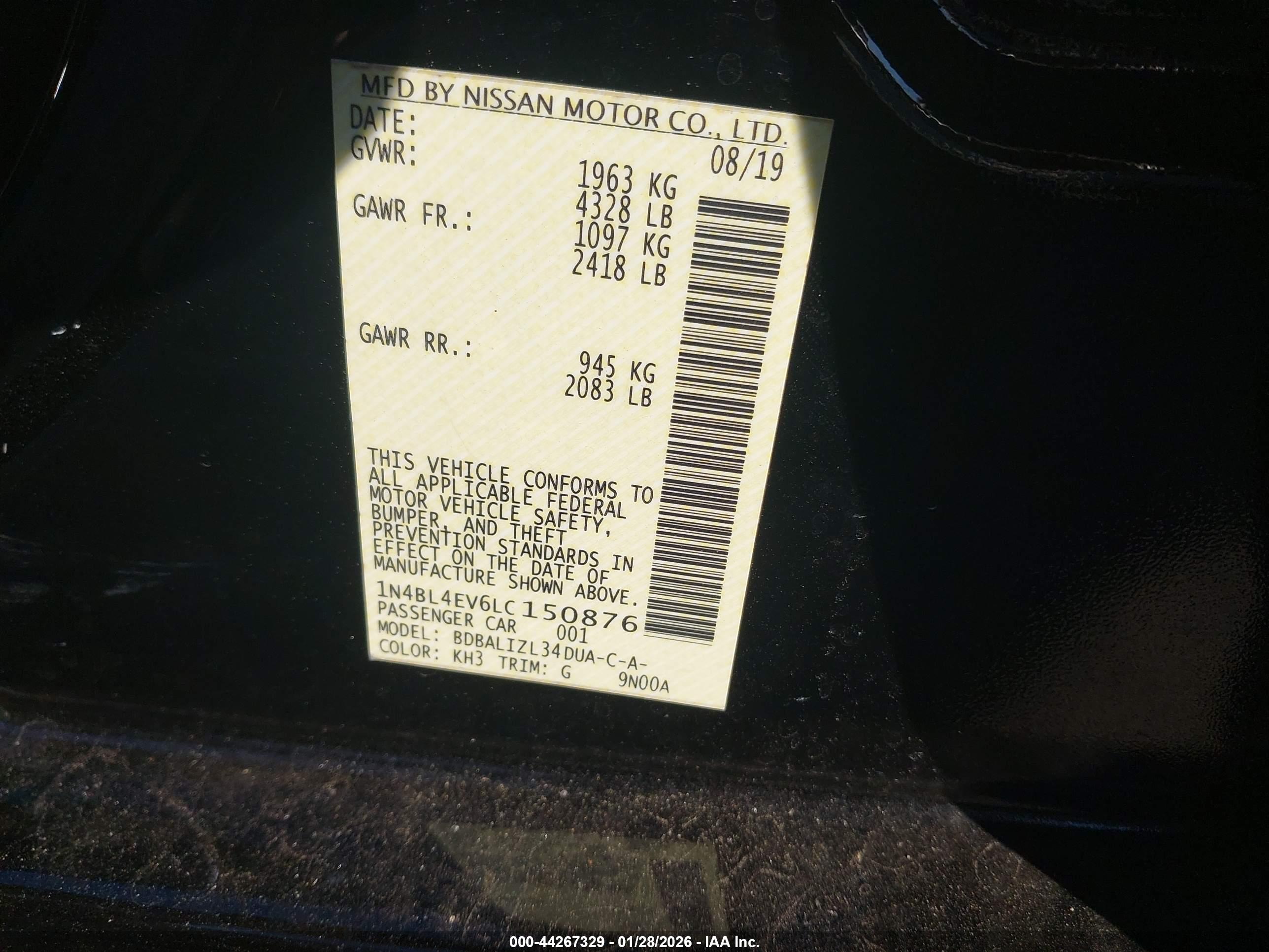 NISSAN ALTIMA image 9
