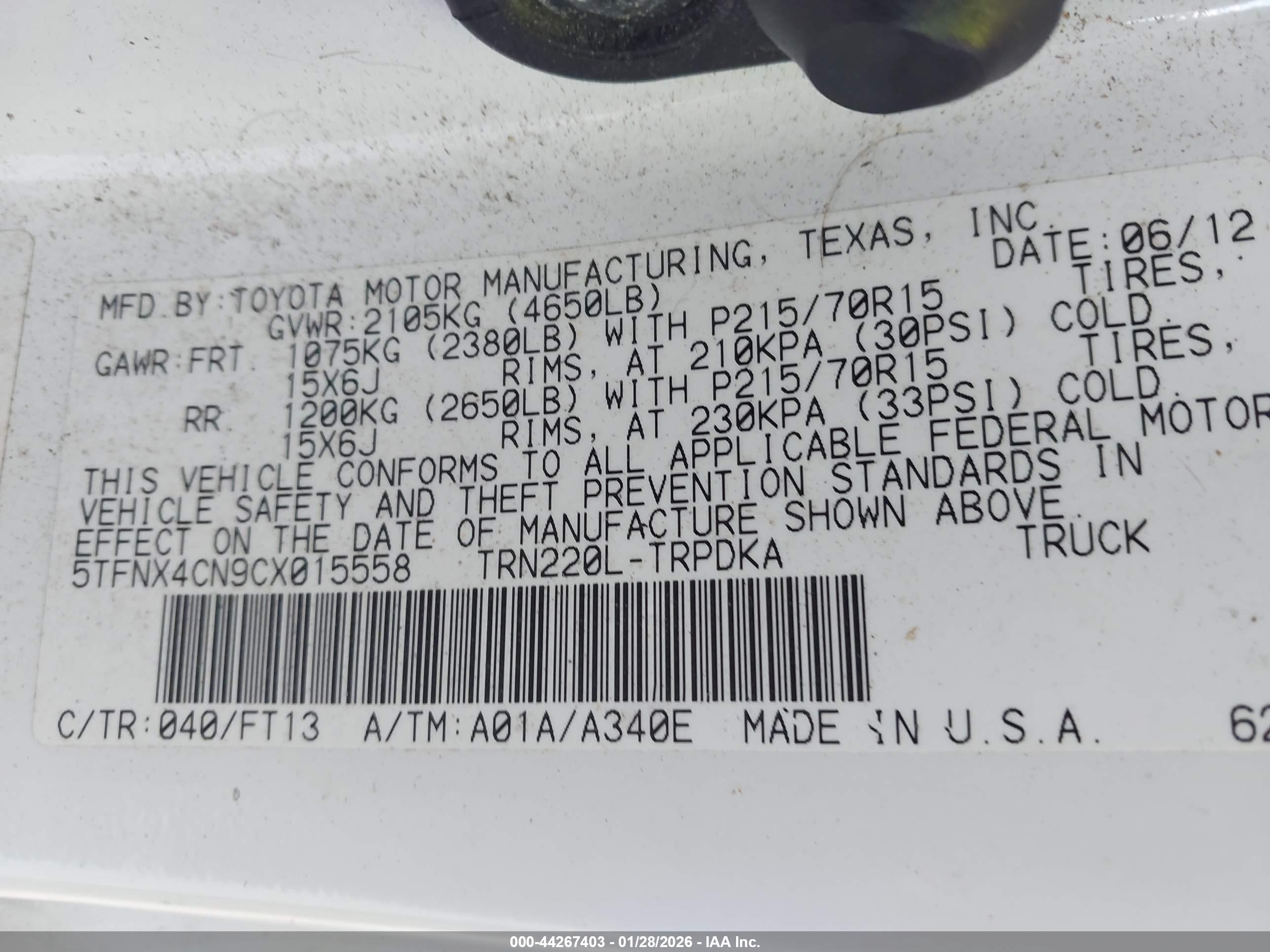 TOYOTA TACOMA image 9