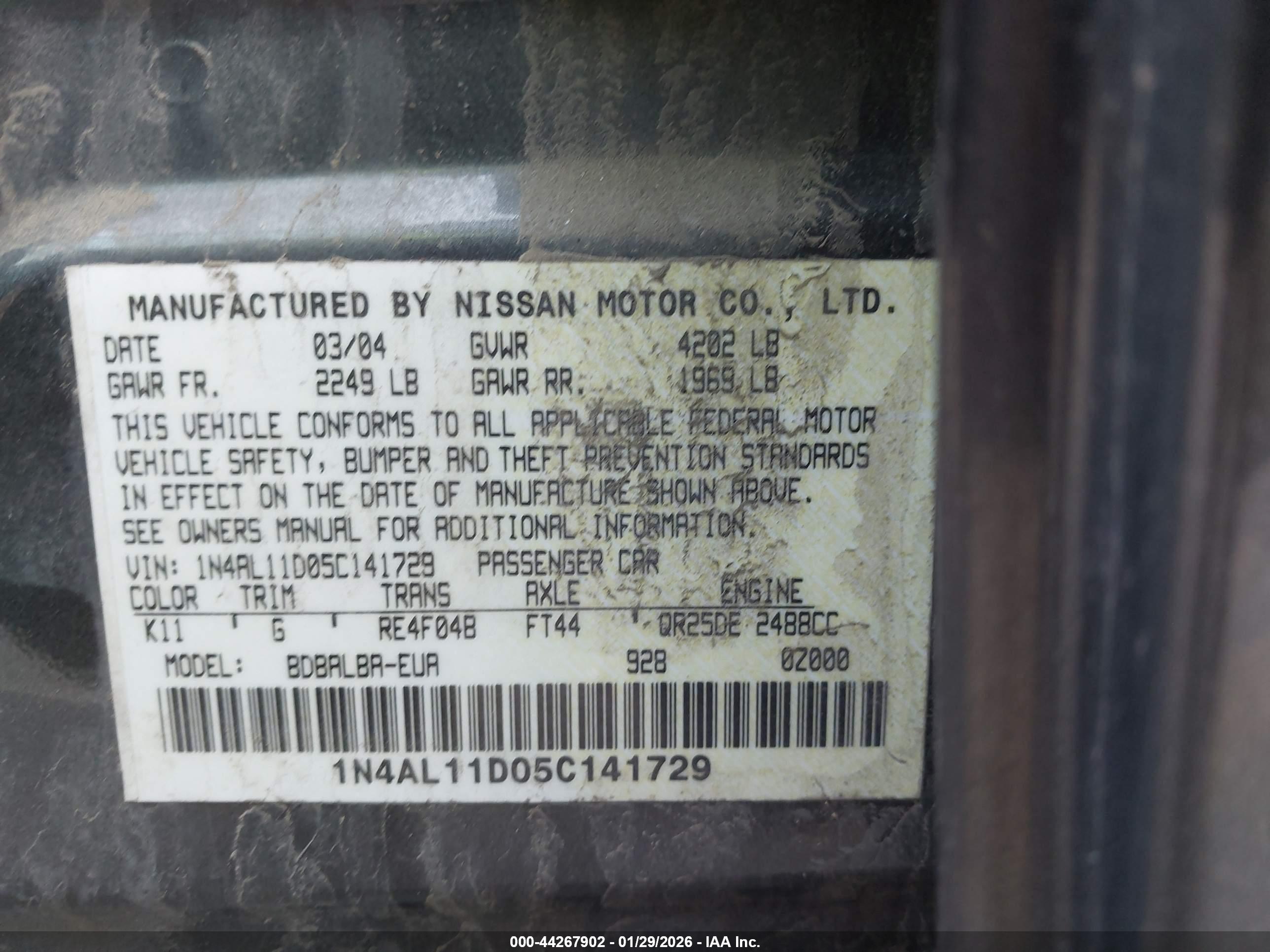 NISSAN ALTIMA image 9
