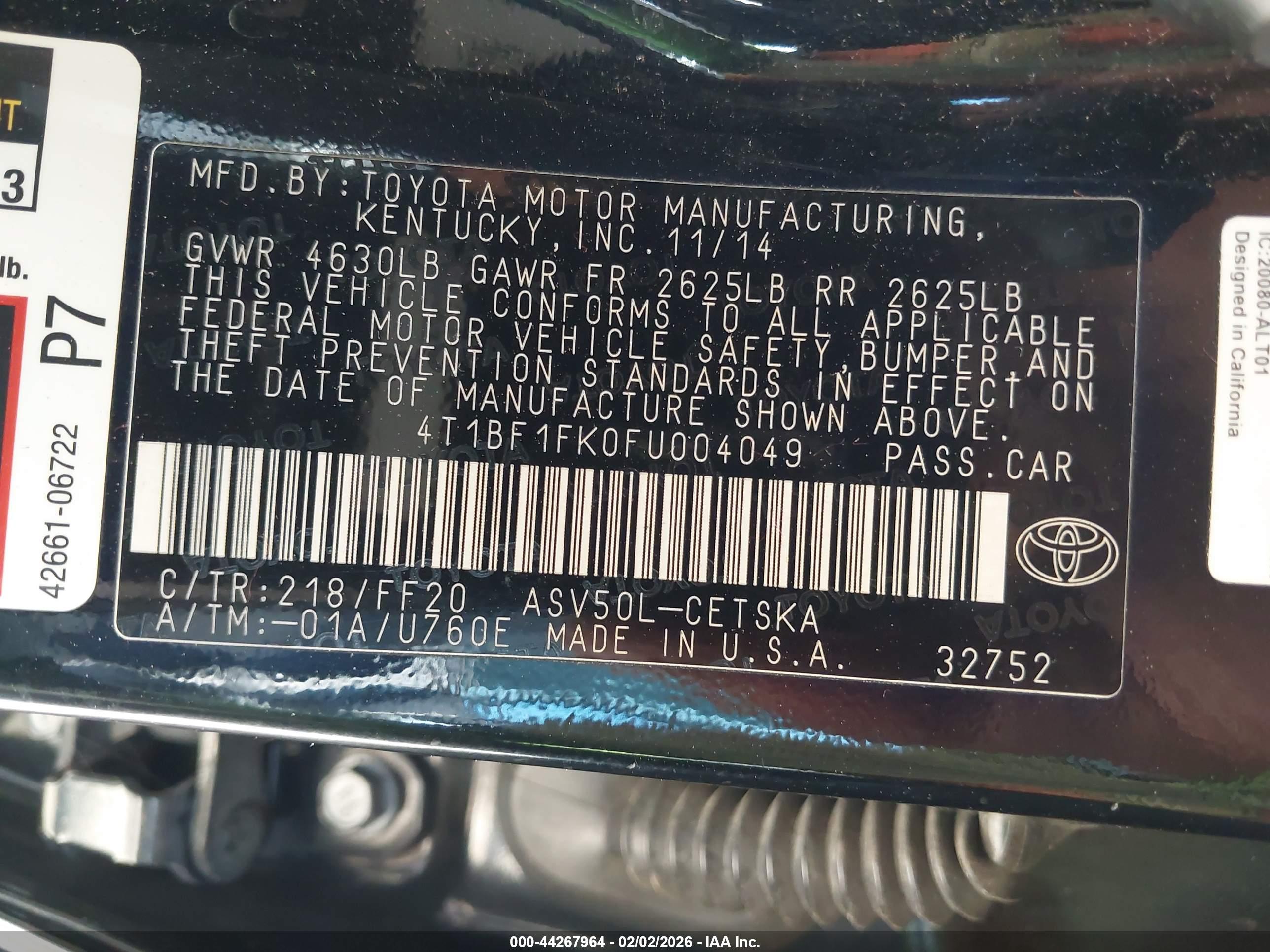 TOYOTA CAMRY image 9
