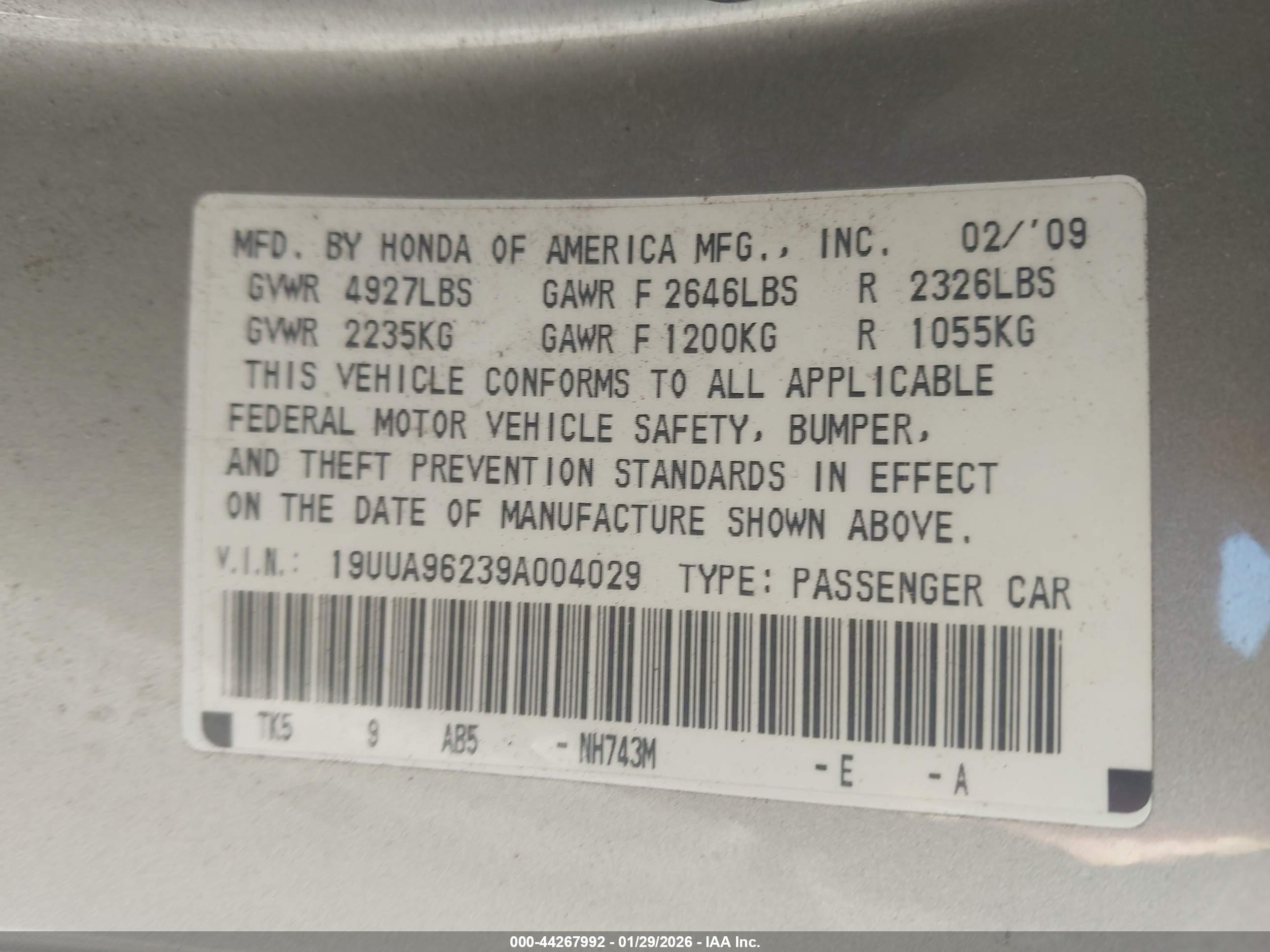 ACURA TL image 9