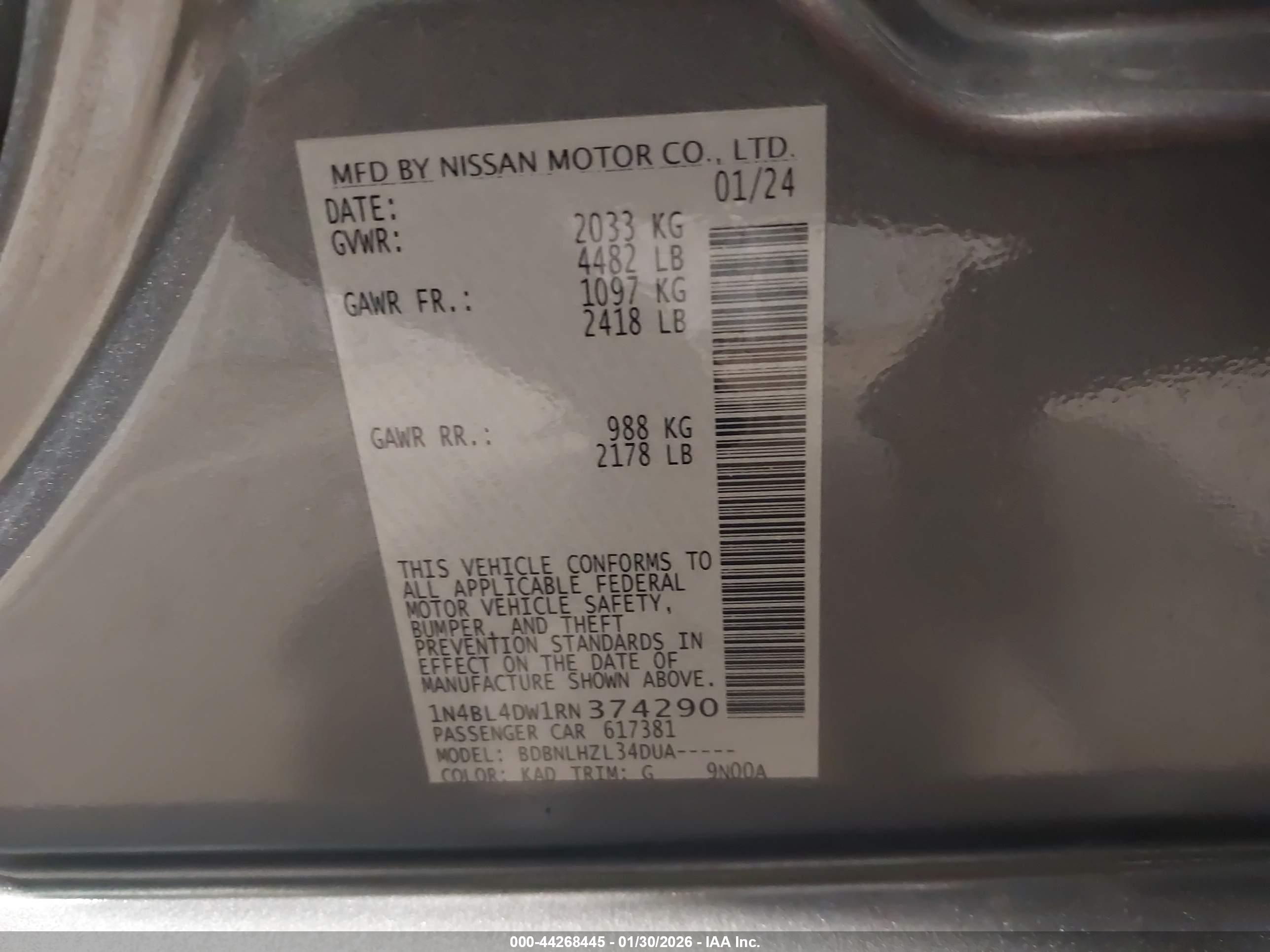 NISSAN ALTIMA image 9