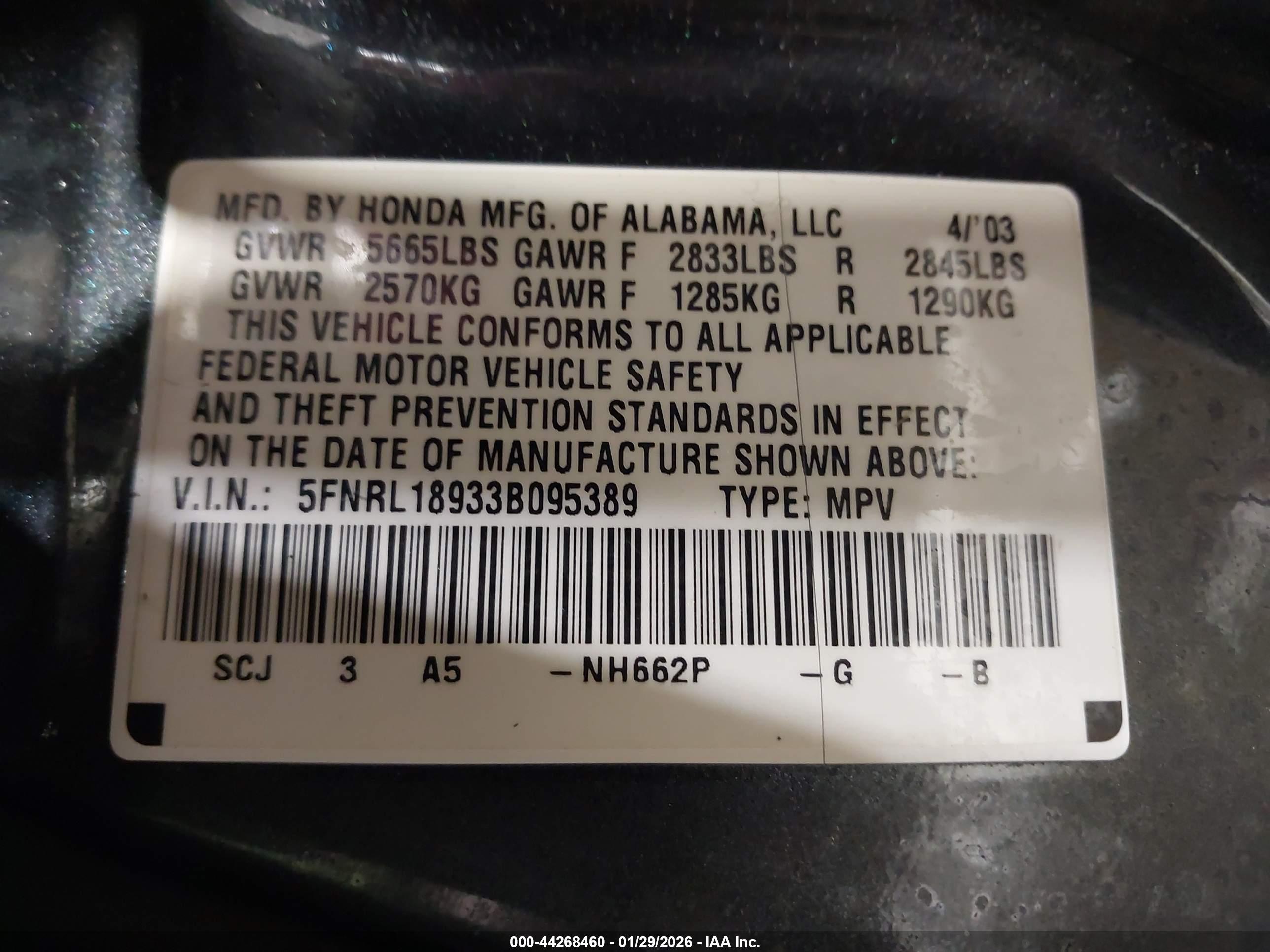 HONDA ODYSSEY image 9