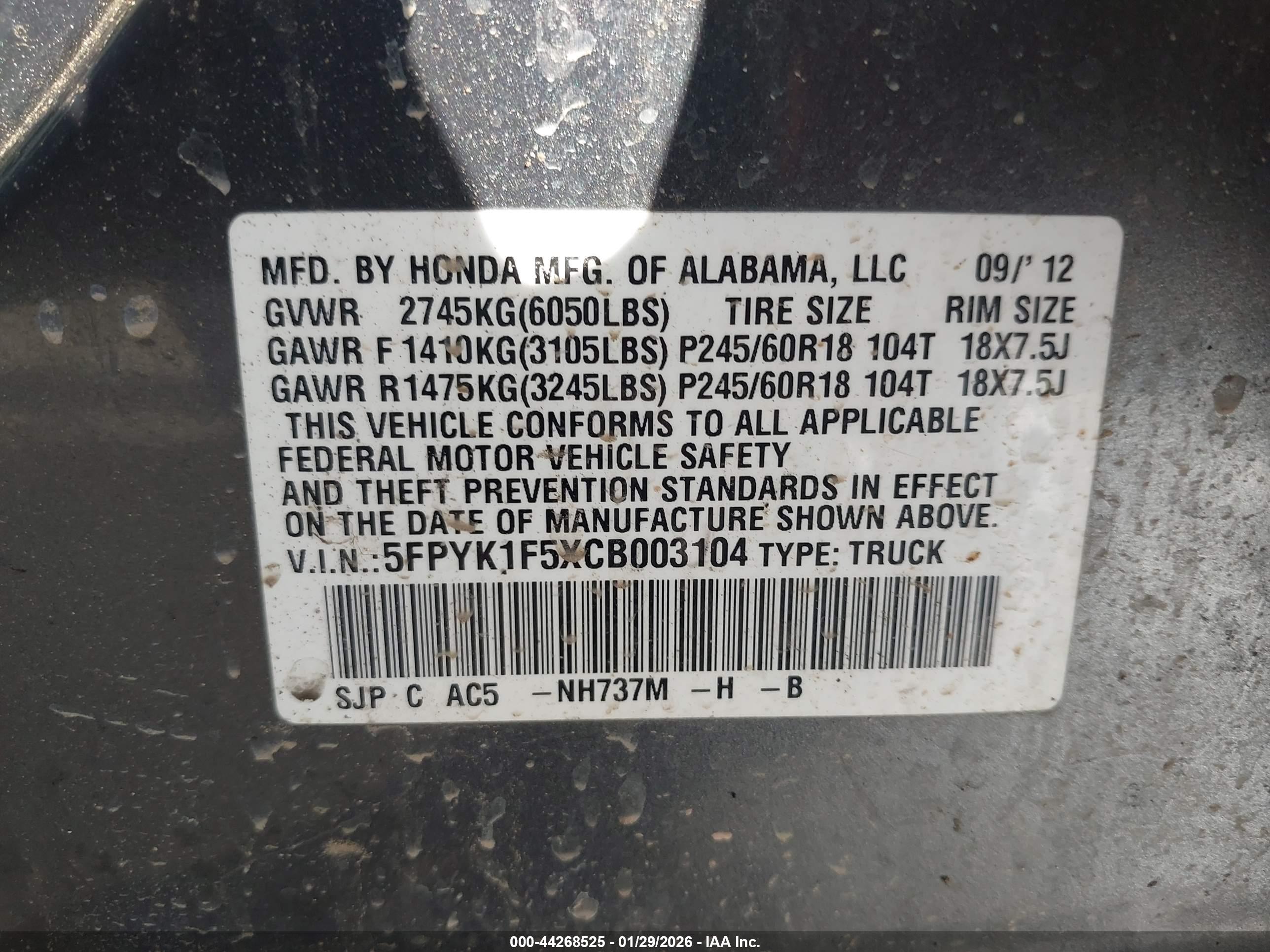 HONDA RIDGELINE image 9