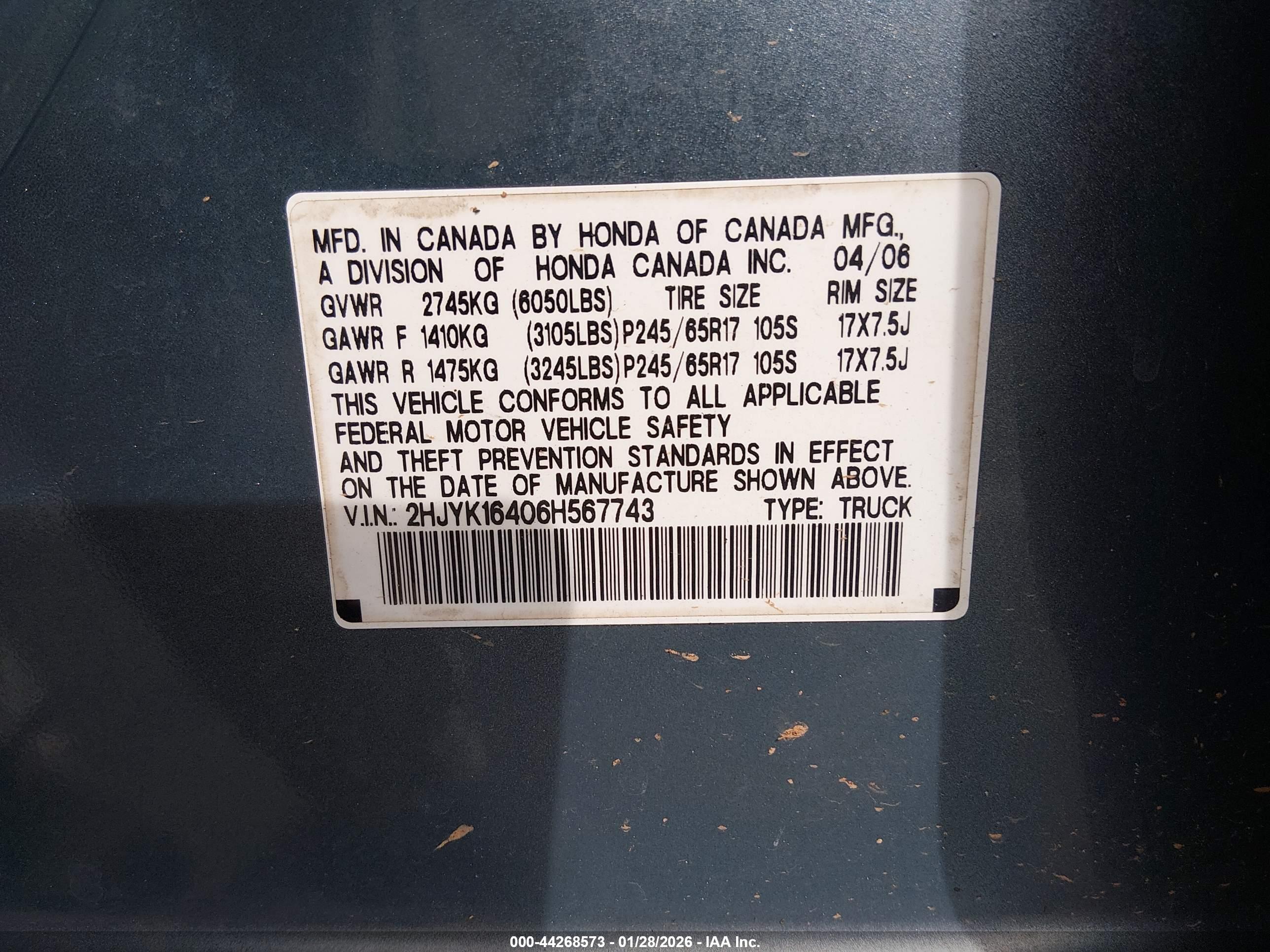 HONDA RIDGELINE image 9