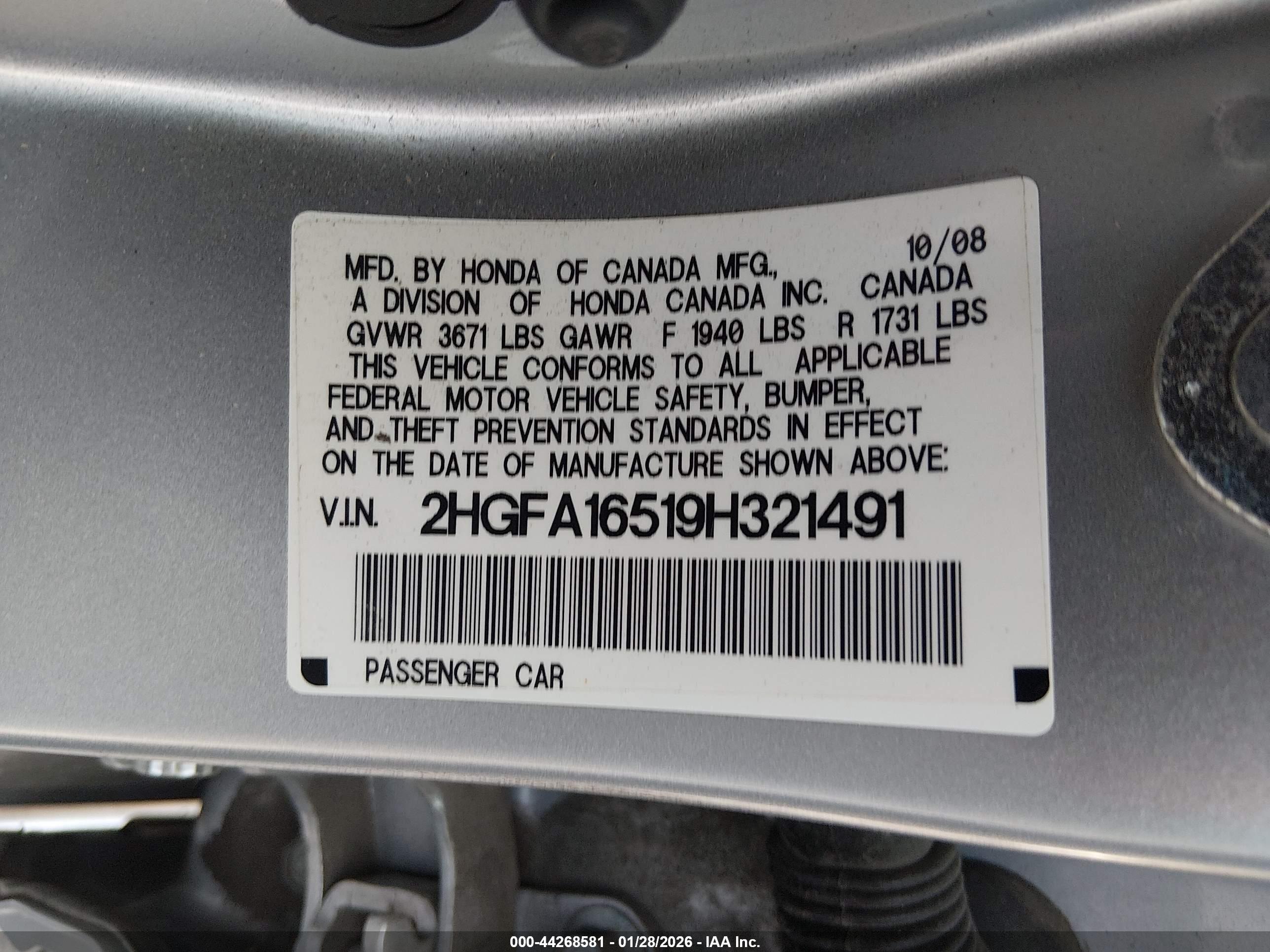 HONDA CIVIC image 9